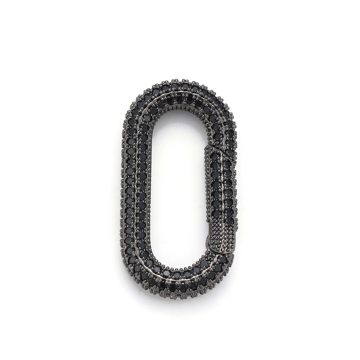 Carabiner Screw  Clasp, Screw Clasp Oval Lock, Interlocking Oval Clasp, Pave Oval Shaped Lock Clasps, Multiple color options, K-376 K-378