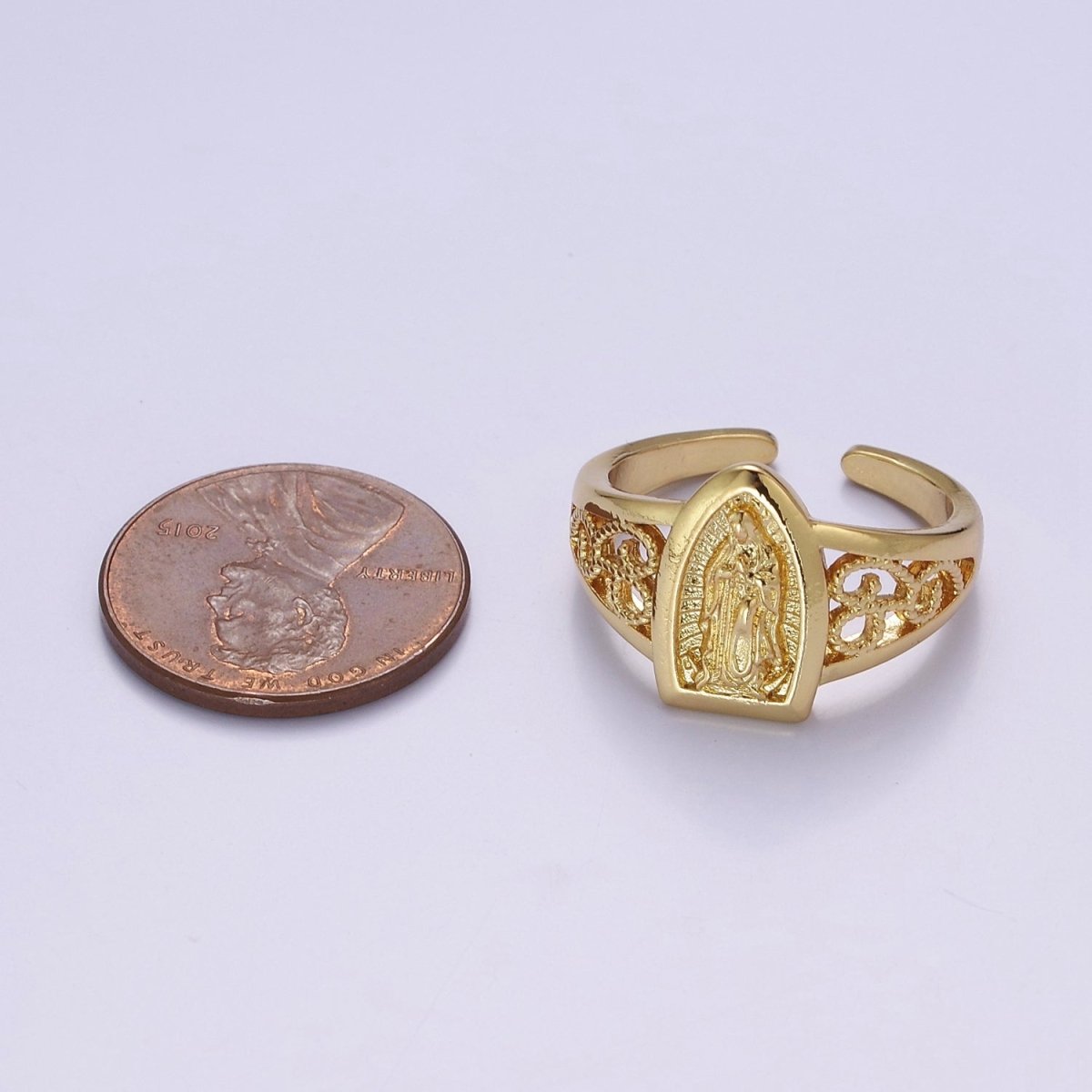 Catholic Our Lady of Guadalupe Gold Rings Virgin Mary Religious Ring O-2164 - DLUXCA