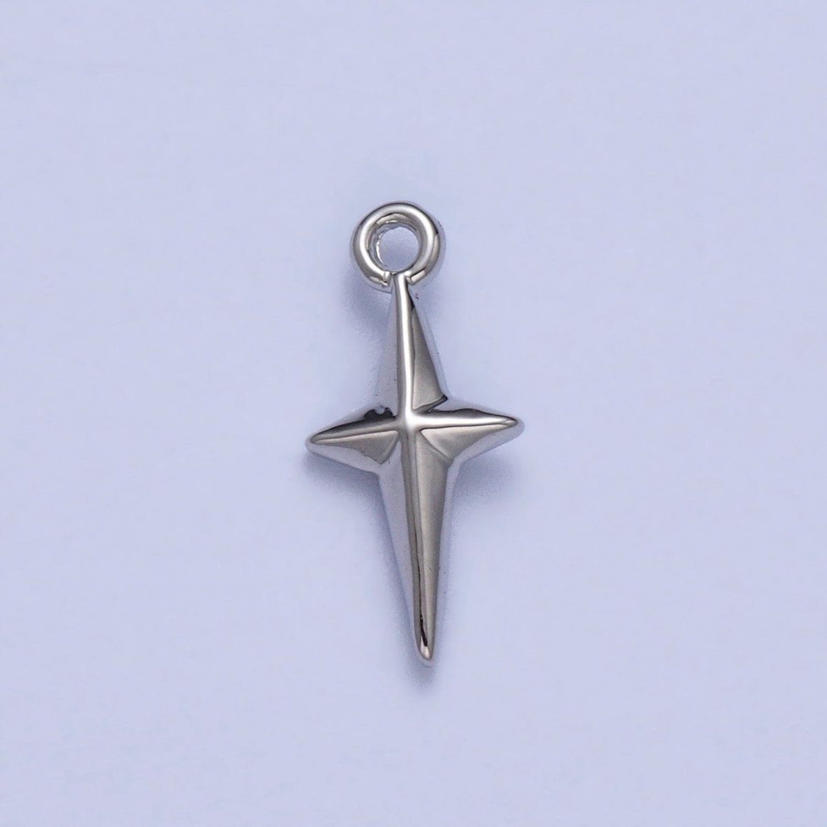 Celestial North Star 14mm Long Puffed Add-On Charm in Gold & Silver | AC046