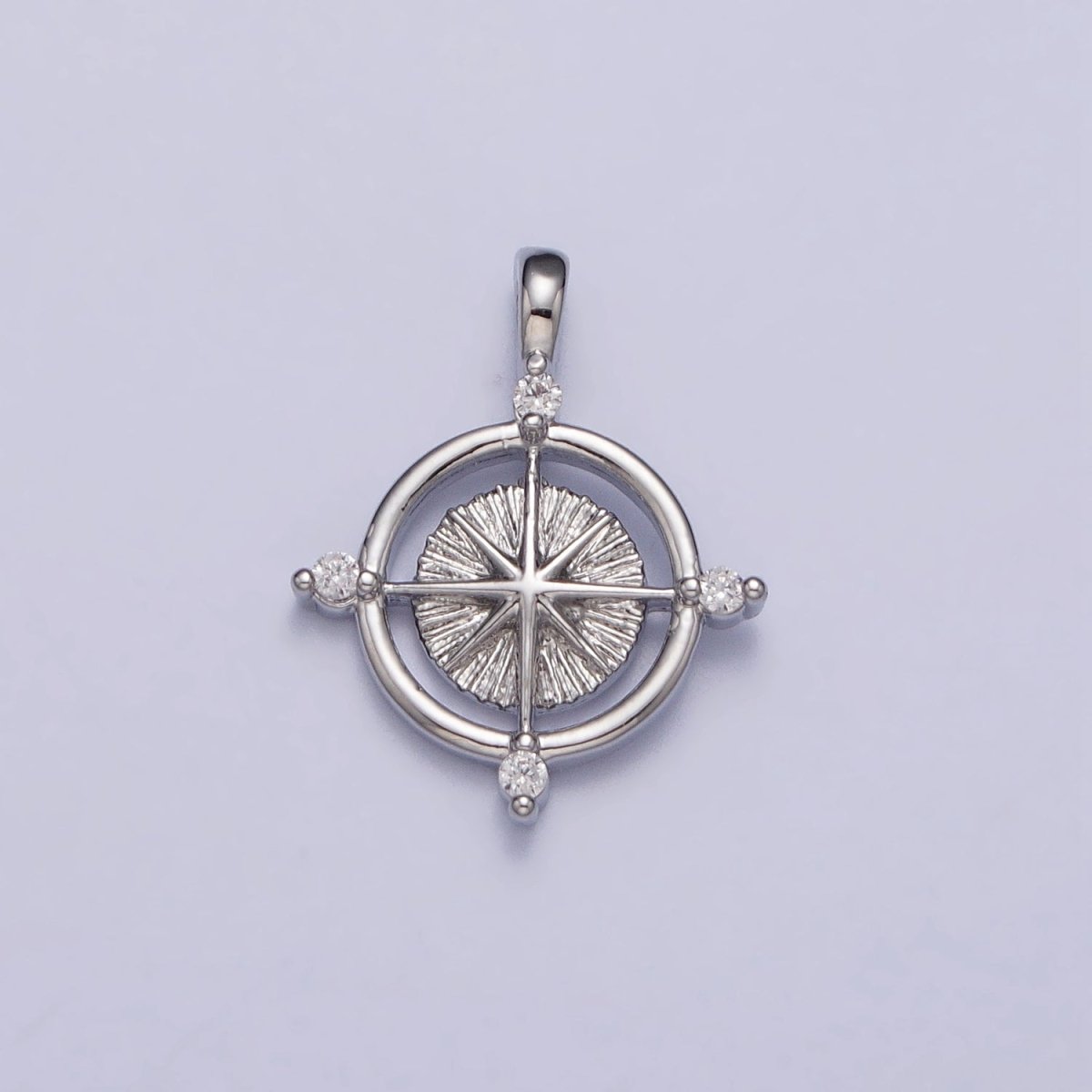 Celestial Northern Star Compass Clear CZ Add-On Charm in Gold & Silver | AC-127