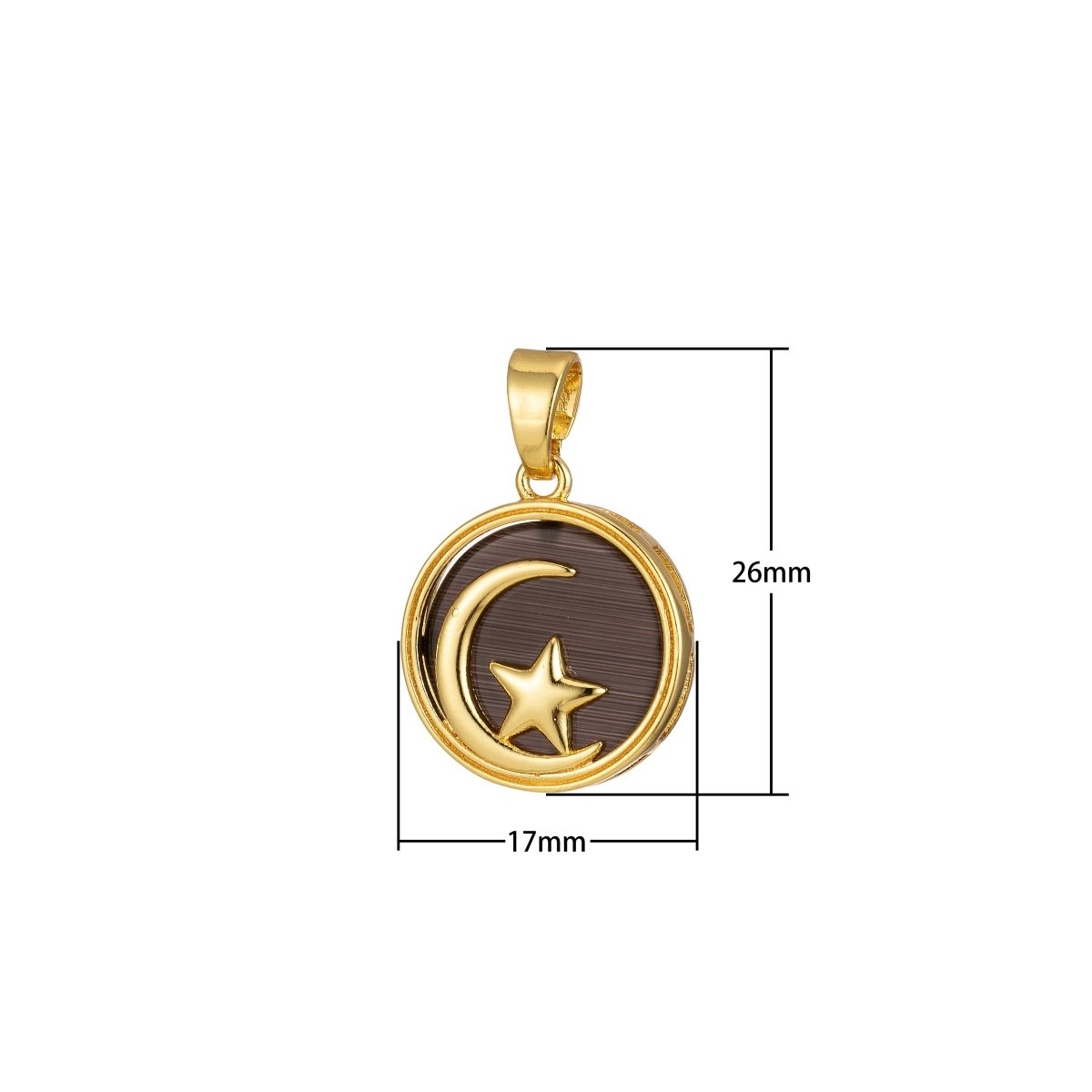 Celestial Pendant Crescent Moon Star Dainty Charm J-301~J-305