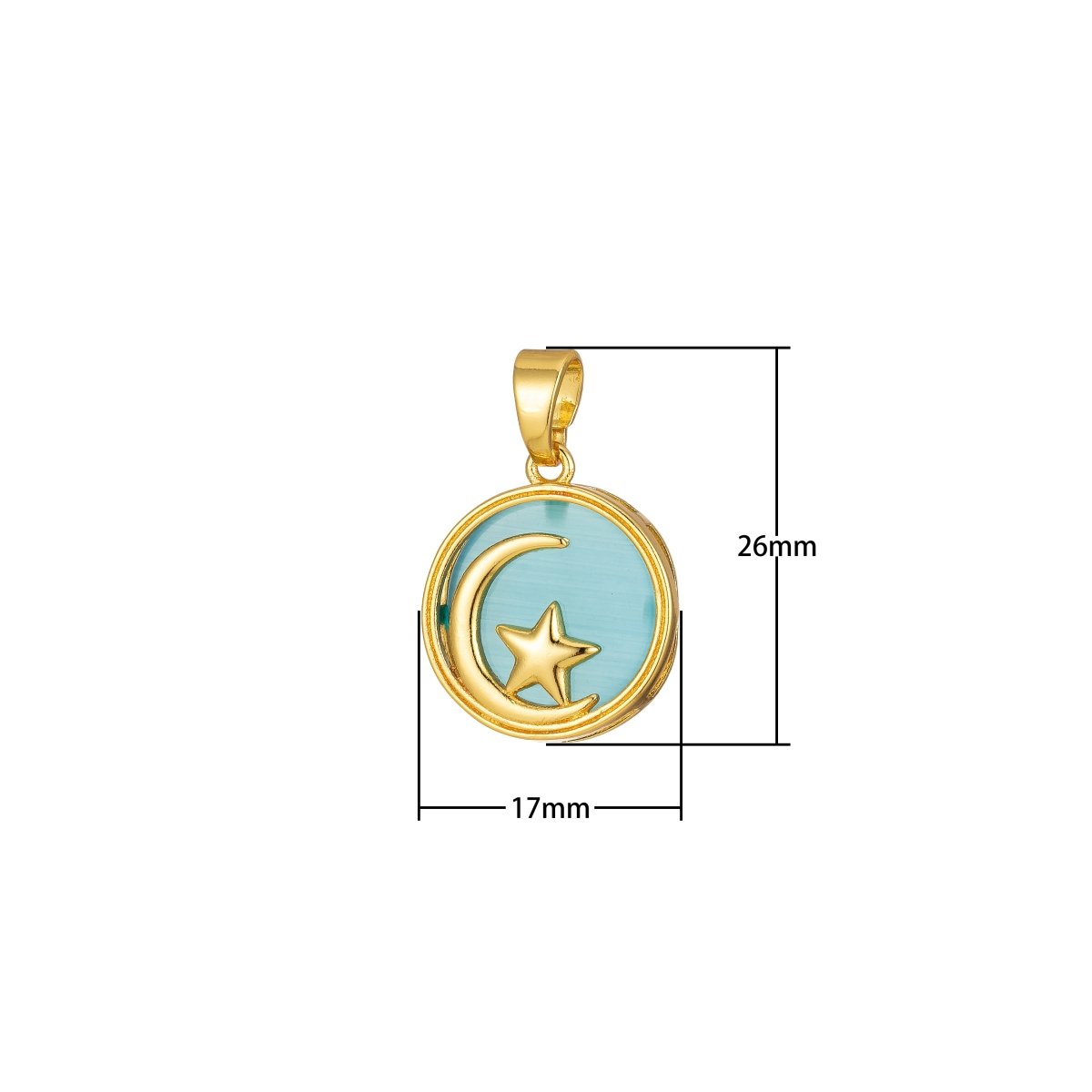 Celestial Pendant Crescent Moon Star Dainty Charm J-301~J-305