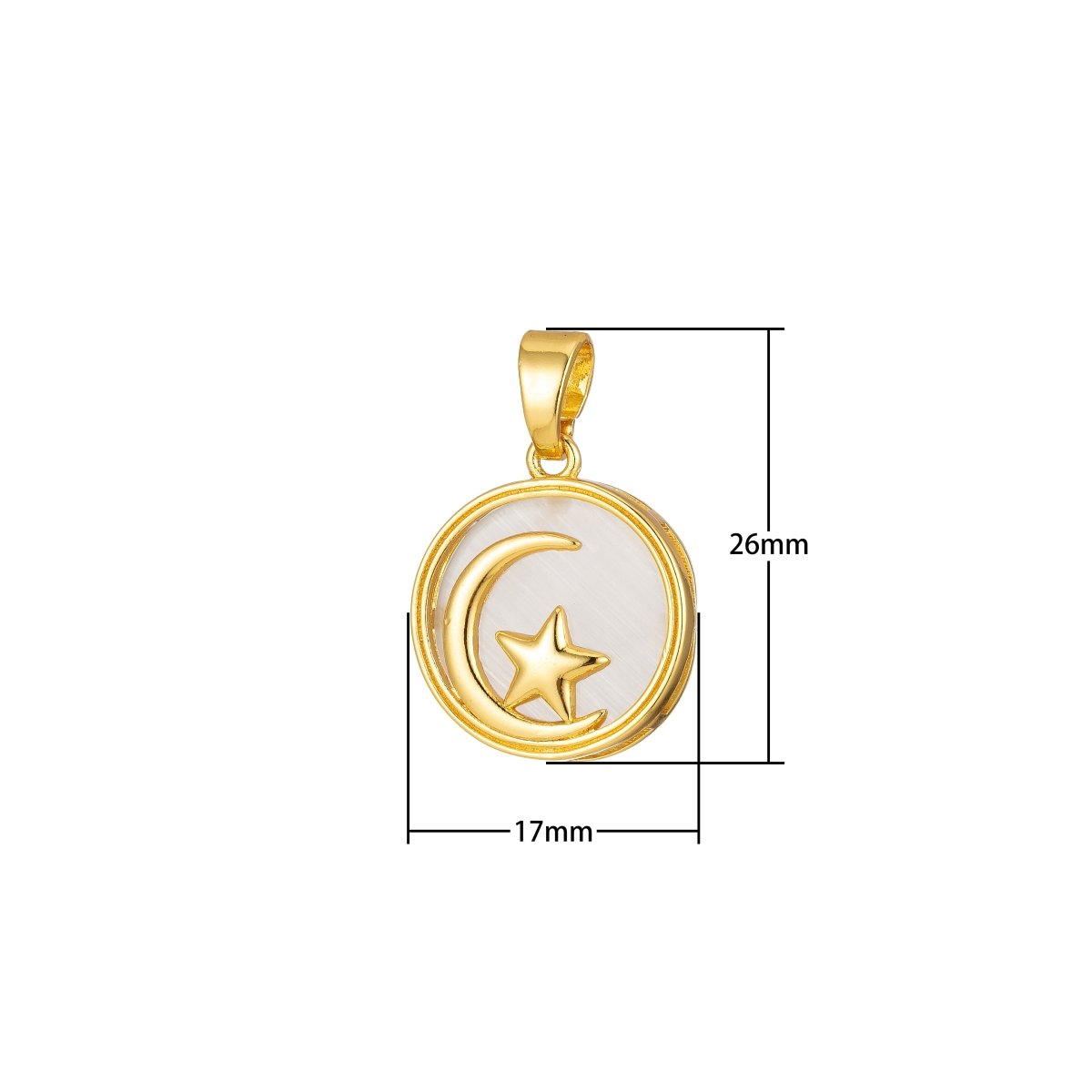 Celestial Pendant Crescent Moon Star Dainty Charm J-301~J-305