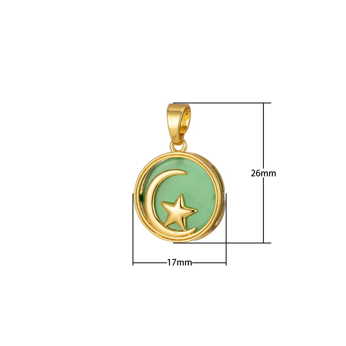 Celestial Pendant Crescent Moon Star Dainty Charm J-301~J-305