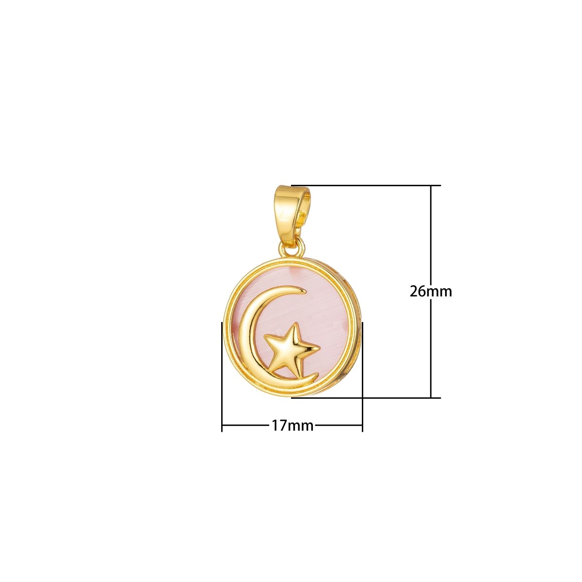 Celestial Pendant Crescent Moon Star Dainty Charm J-301~J-305