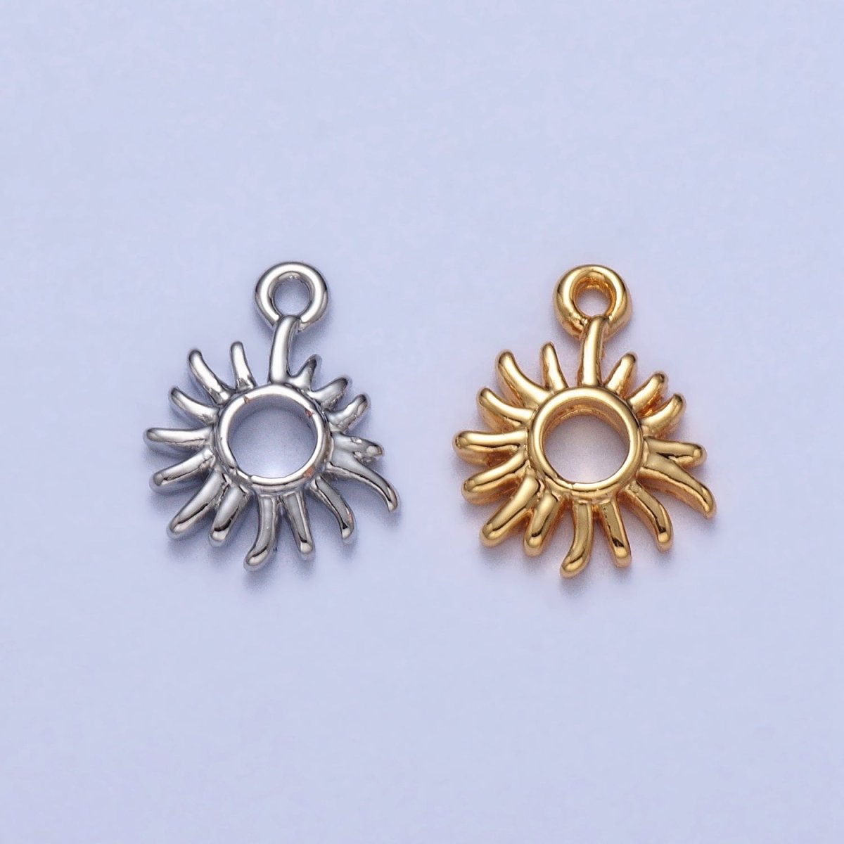 Celestial Shinning Sun Laser Beam Open Add-On Charm in Gold & Silver | AC040