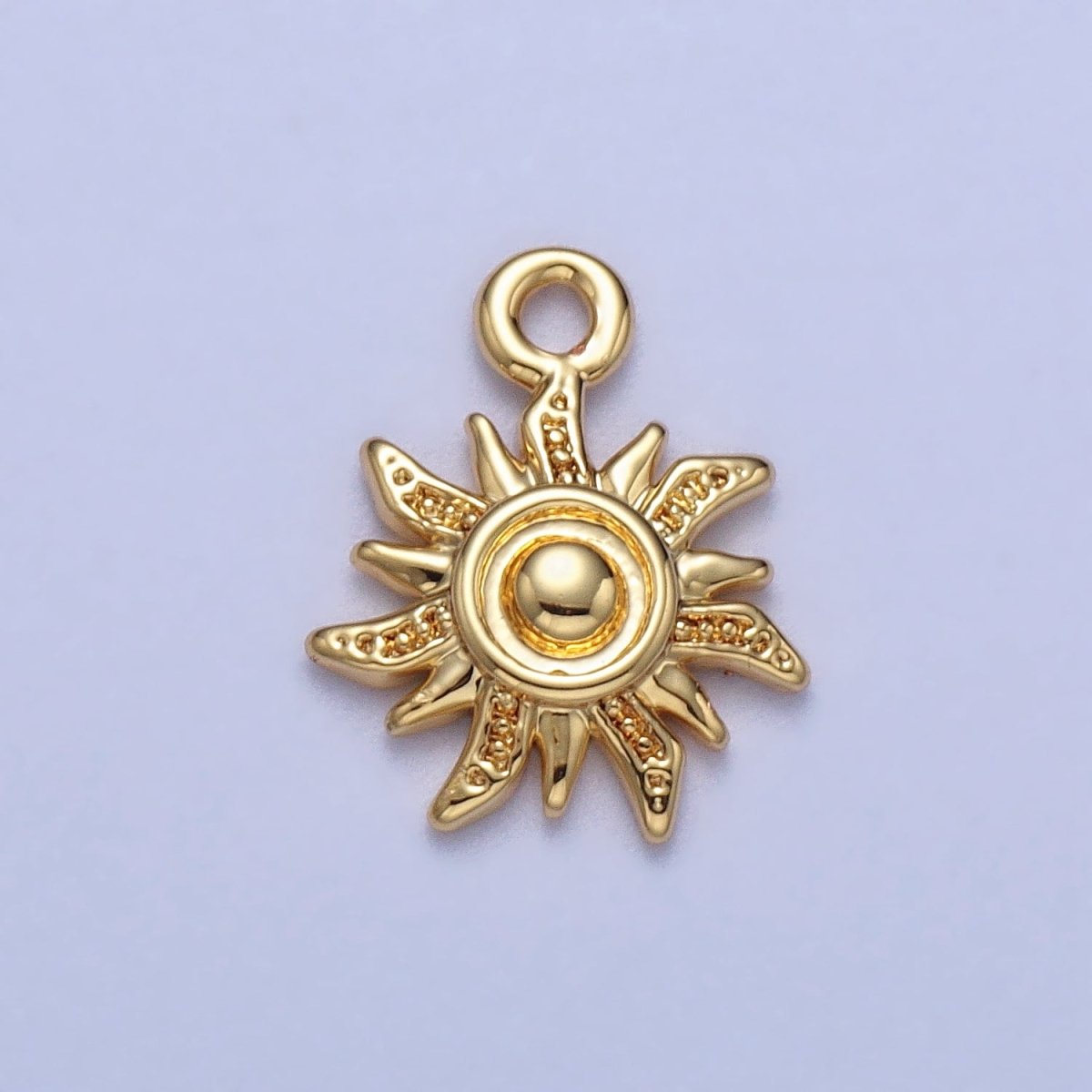 Celestial Textured Bohemian Yogi Sun Charm in Gold & Silver | AC-030