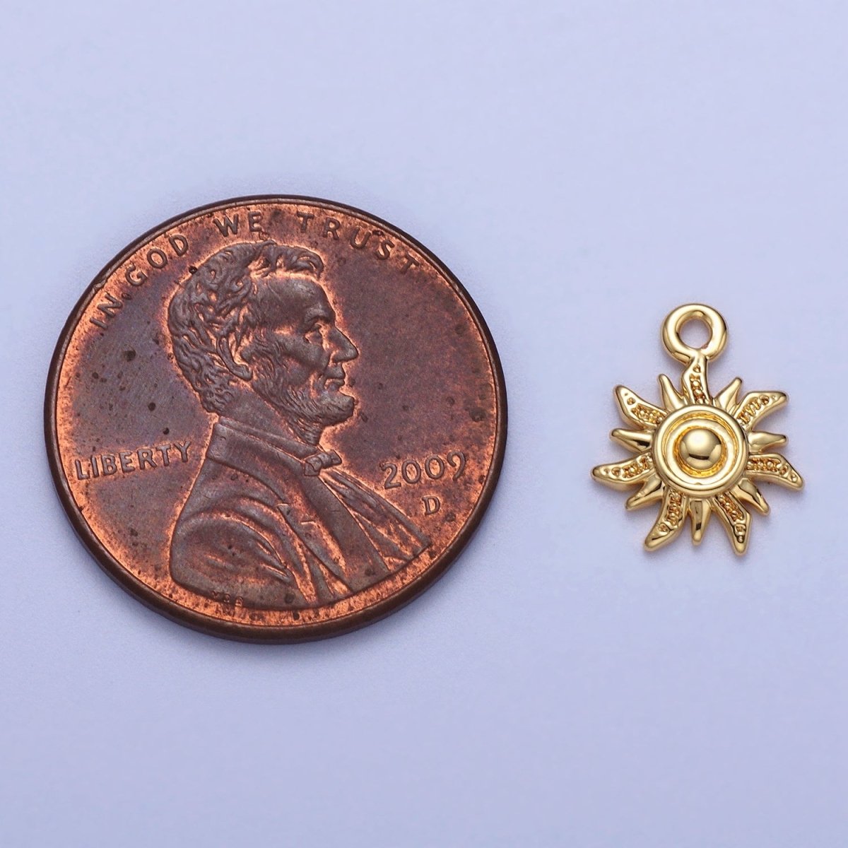 Celestial Textured Bohemian Yogi Sun Charm in Gold & Silver | AC-030