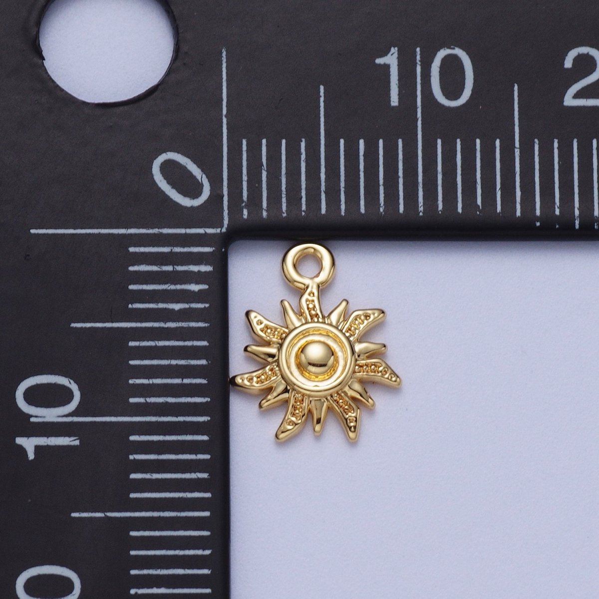 Celestial Textured Bohemian Yogi Sun Charm in Gold & Silver | AC-030