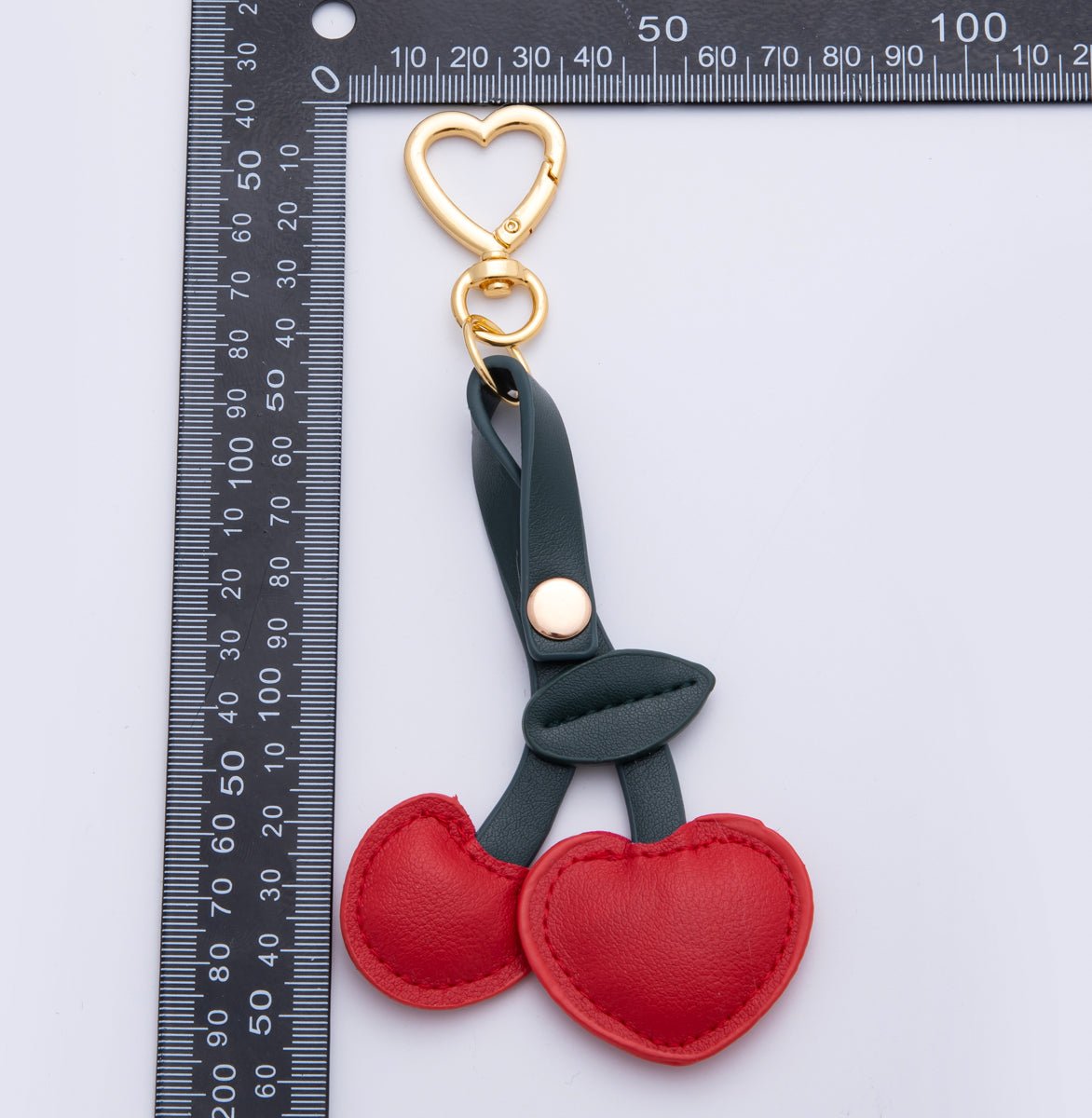 Cherry Leather Bag Charm Fruits Foodie Keychain Leather Bag Accessory Purse Charm WB - 00001 - DLUXCA