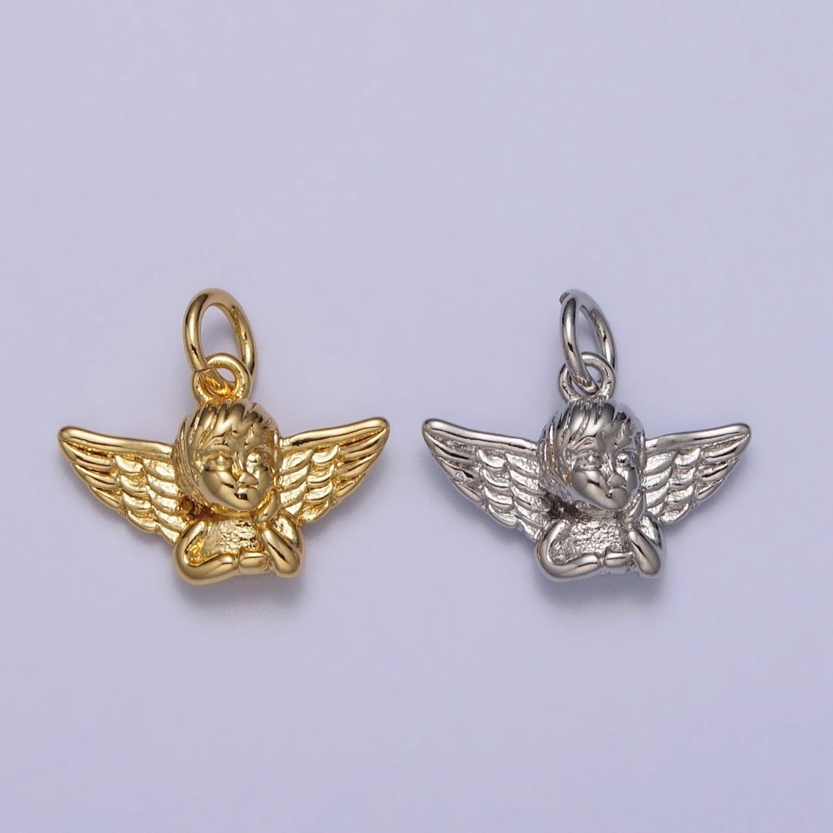 Cherub Baby Angel Valentine Puffed Add-On Charm in Gold & Silver | AC316 AC317