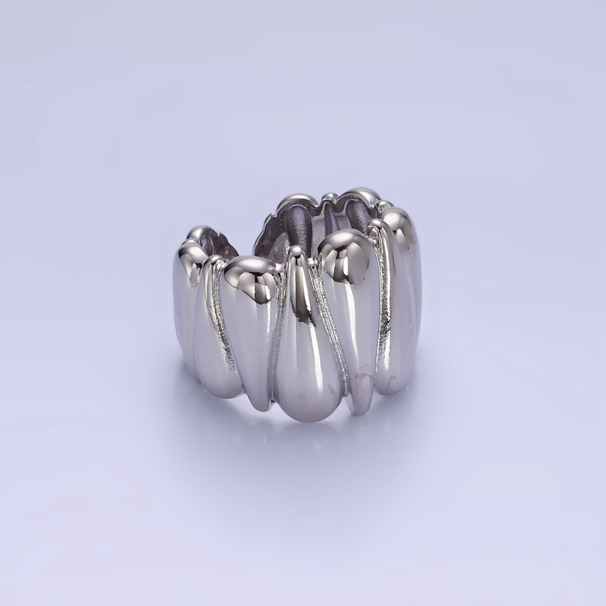 Chunky 14K Gold Filled Upside Down Tear Drop Ring in gold and silver  | O1272 1273