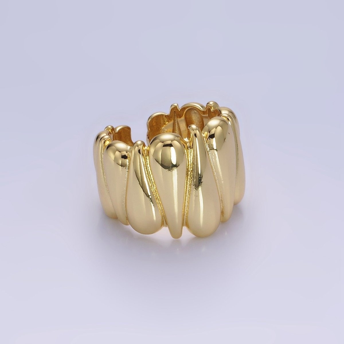 Chunky 14K Gold Filled Upside Down Tear Drop Ring in gold and silver  | O1272 1273