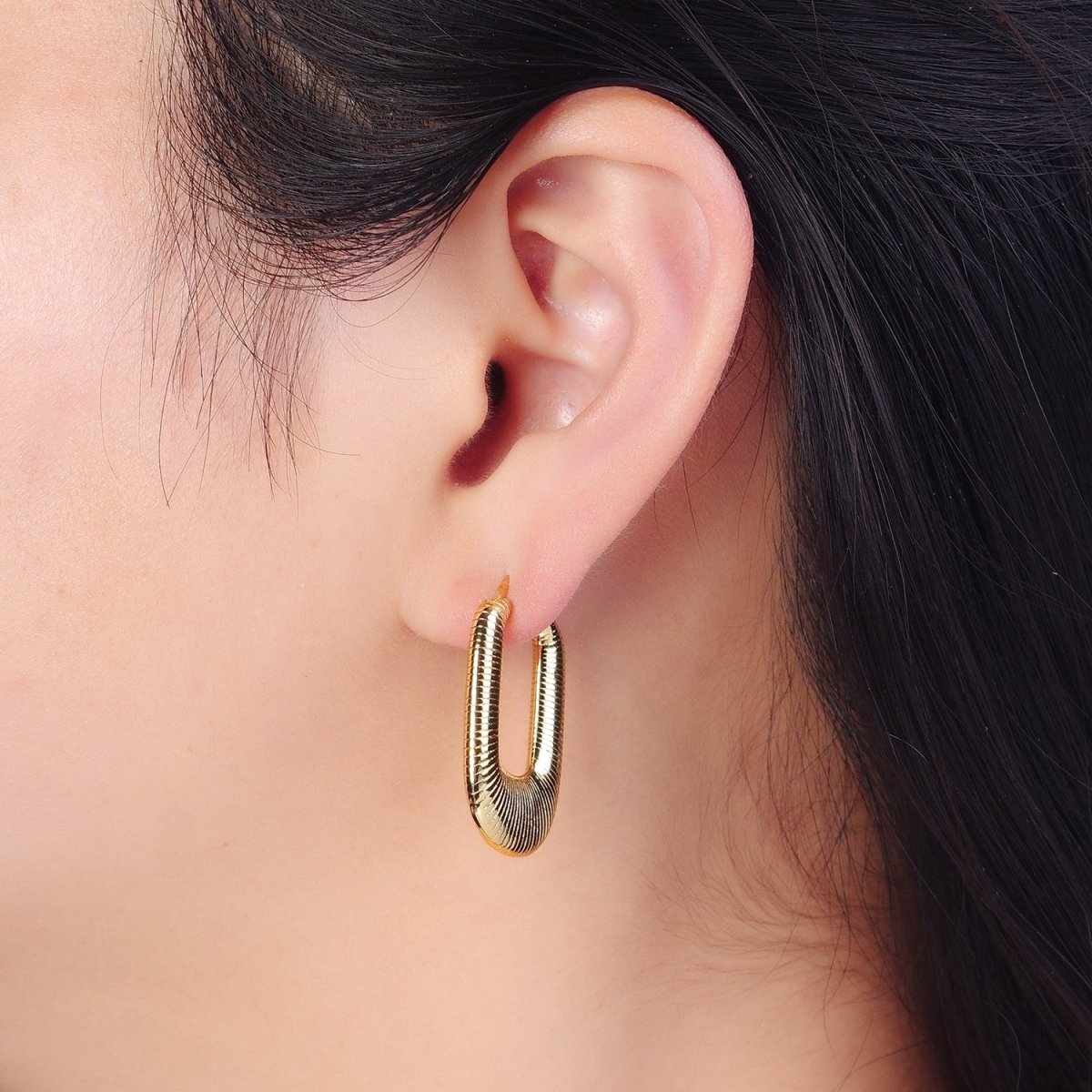 Chunky Bohemian Hoop Earring Gold Braided Hoop T-413 - DLUXCA