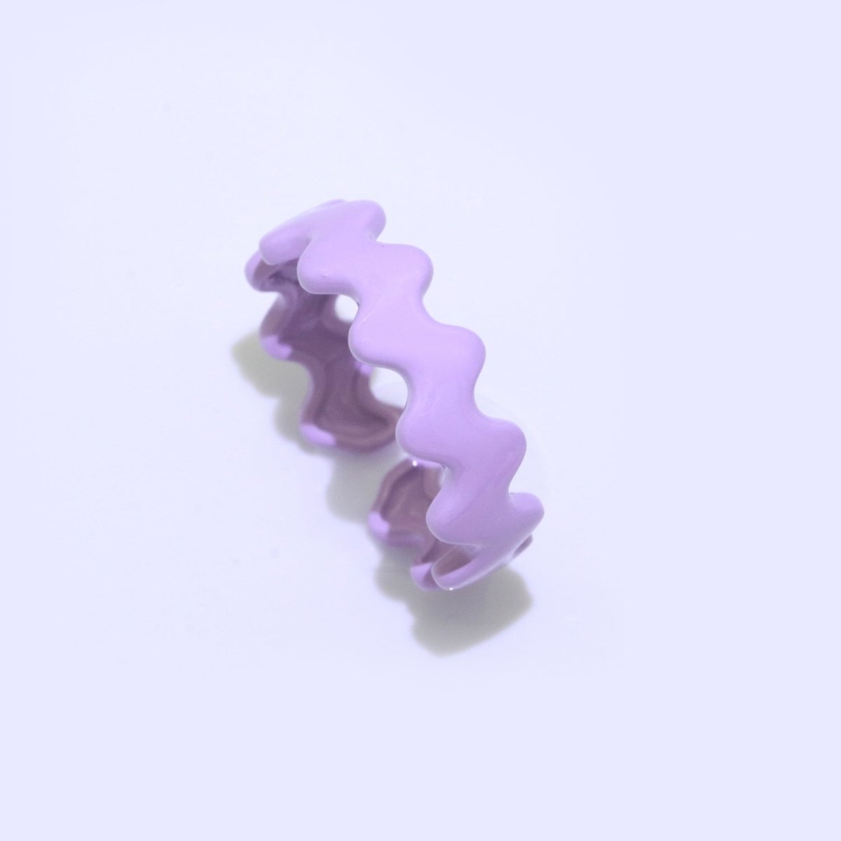Chunky Brass Enamel Ring The Wave Open Adjustable Ring for Stackable Y2K Ring