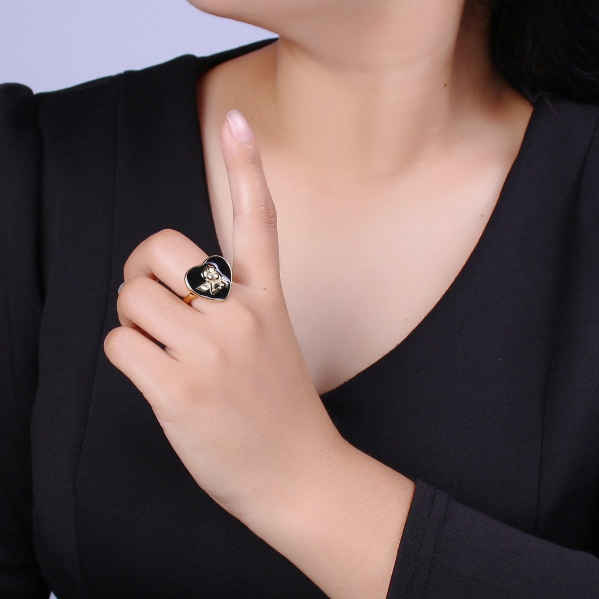 Chunky Cherub Angel Ring Statement Ring Gold Open Adjustable Ring Enamel Jewelry Valentine Gift S-225 ~ S-228