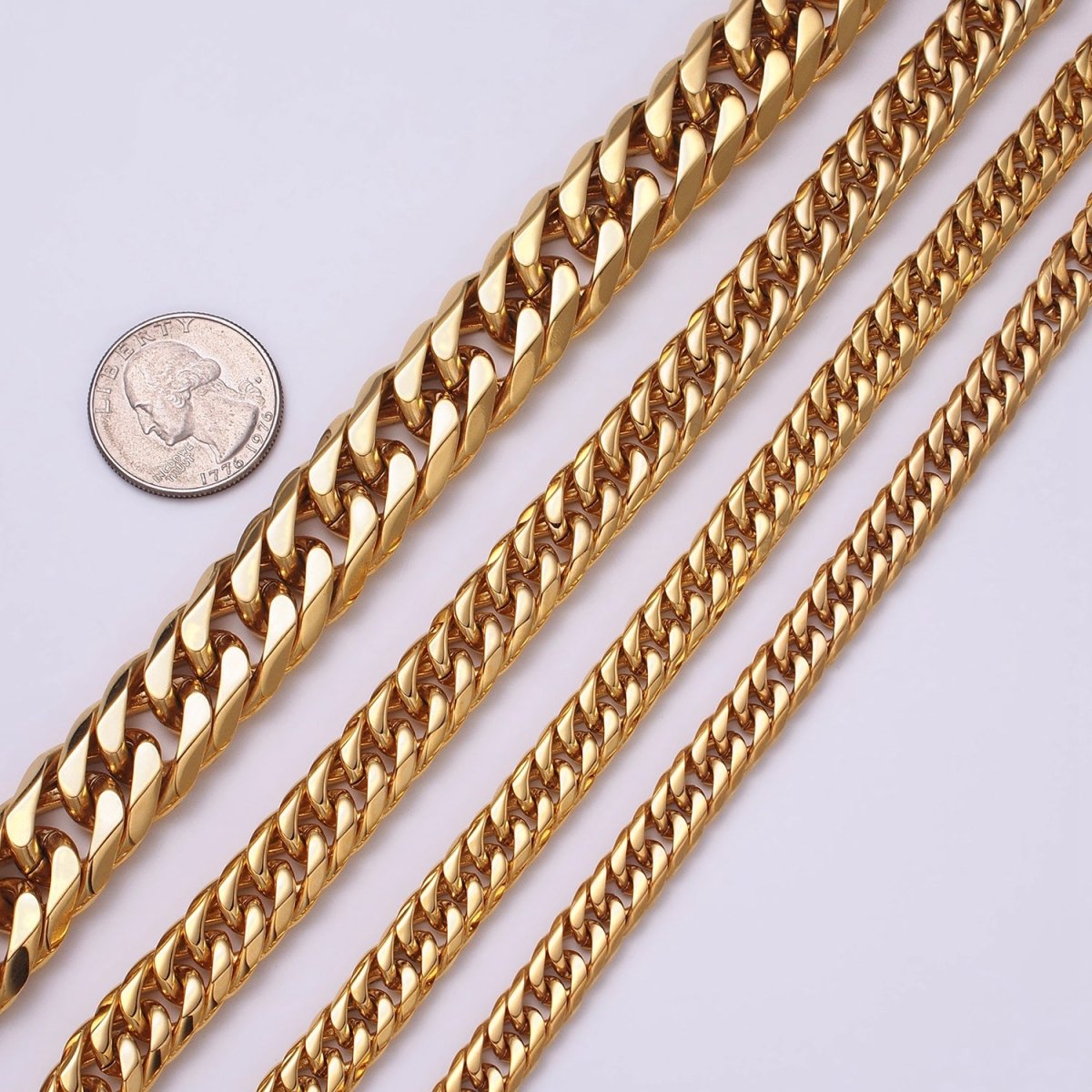 Chunky Gold Miami Cuban Curb Chain Bracelet, 8mm 9mm 11mm Stainless Steel Chain Men Bracelet | WA-1645 WA-1646 WA-1647 Clearance Pricing