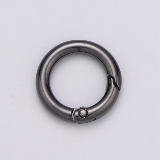 Chunky Gold Spring Gate Ring, Circle Push Gate ring 24mm Round Ring, Charm Holder 24K Gold Filled Clasp for Link Chain Connector L-036~L-038 L041