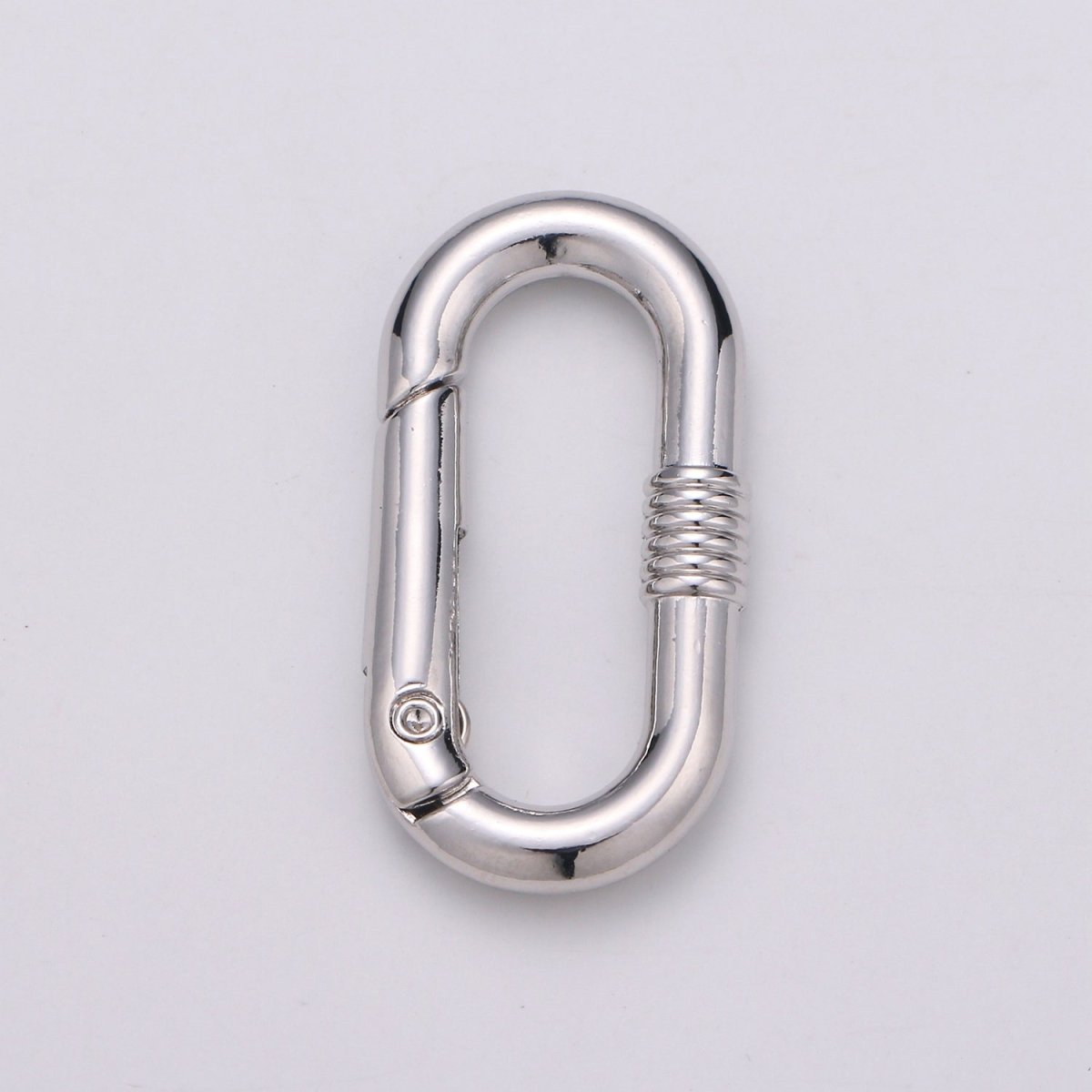 Chunky Gold Spring Gate Ring, Push Gate ring, 17x30mm Oval Ring, Charm Holder 24K Gold Filled Clasp for Link Chain Connector L-024 - L-027