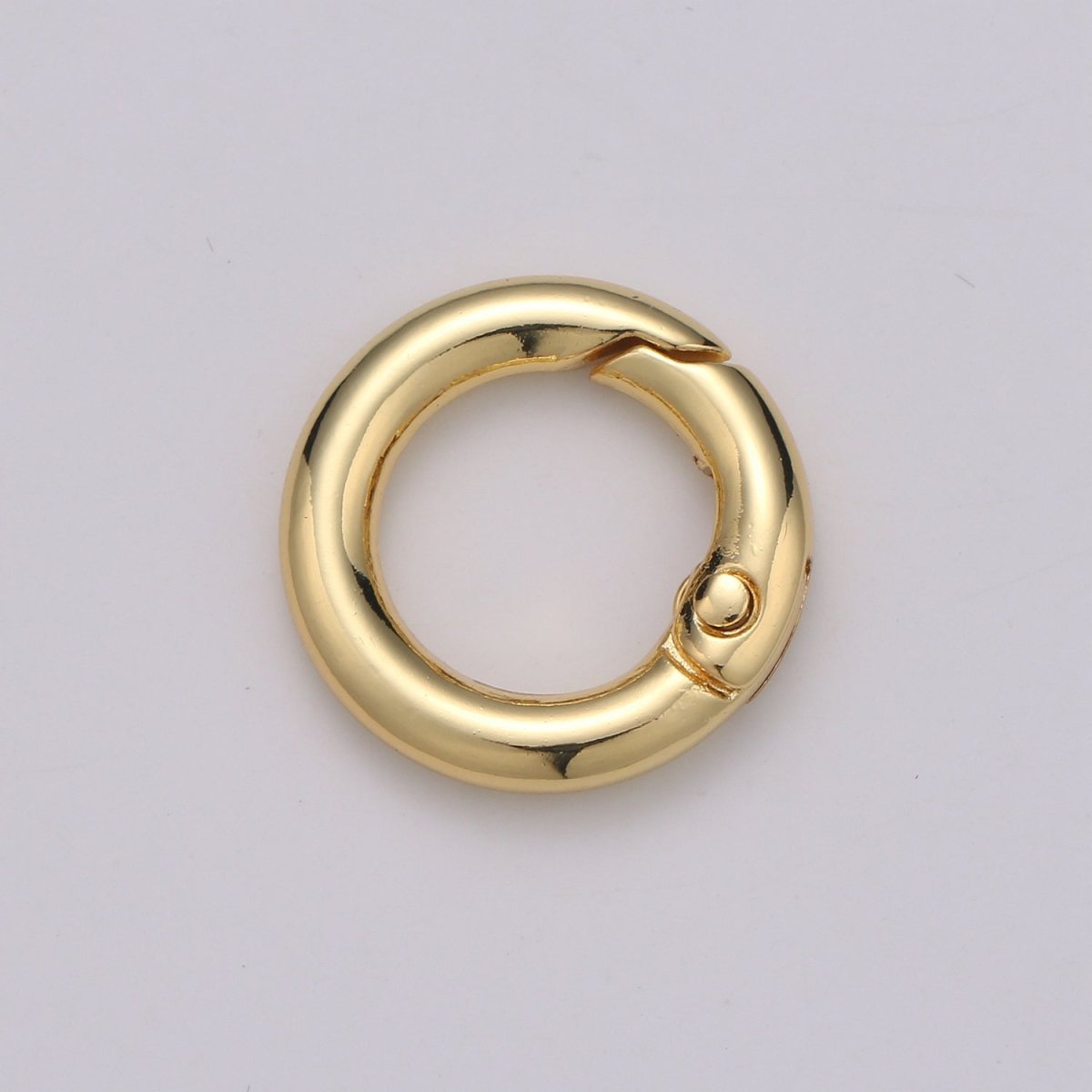 Gate Ring Color Chunky Gold Spring Gate Ring, Push Gate ring, 20mm Round Ring, Charm H ...