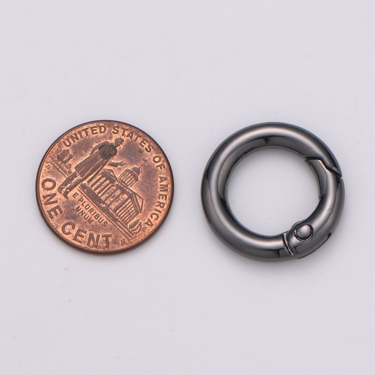 Chunky Gold Spring Gate Ring, Push Gate ring, 20mm Round Ring, Charm Holder 24K Gold Filled Clasp for Link Chain Connector L-032~L035 L084 L085