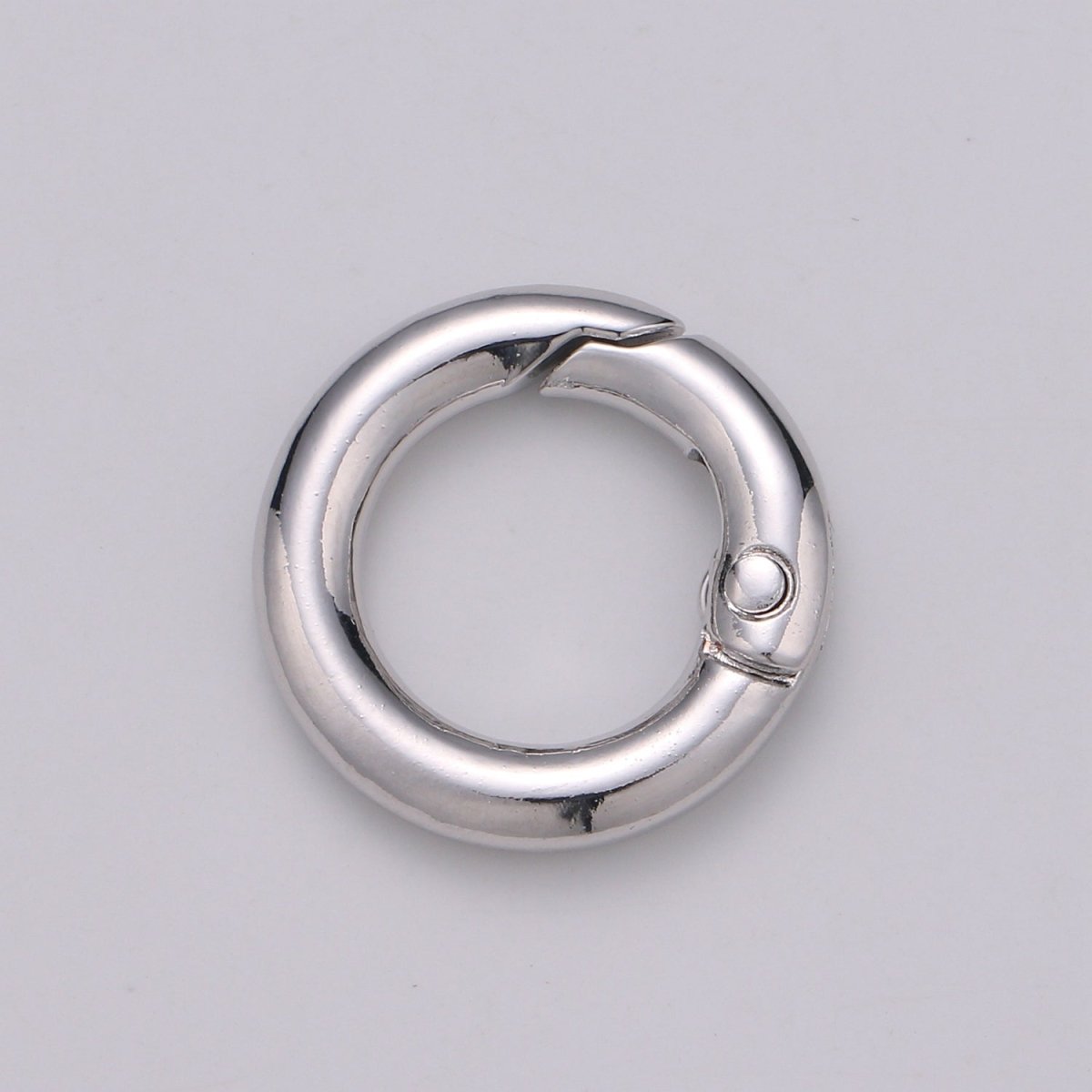 Chunky Gold Spring Gate Ring, Push Gate ring, 20mm Round Ring, Charm Holder 24K Gold Filled Clasp for Link Chain Connector L-032~L035 L084 L085