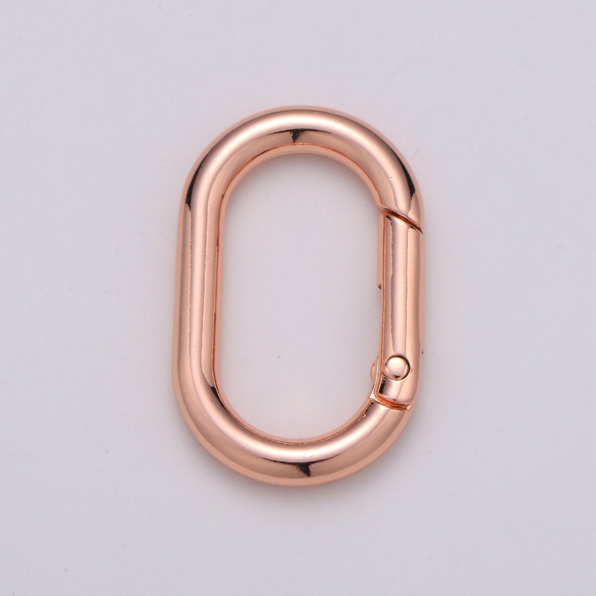 Chunky Gold Spring Gate Ring, Push Gate ring, 24x38mm Oval Ring, Charm Holder 24K Gold Filled Clasp for Link Chain Connector L-044~L-047
