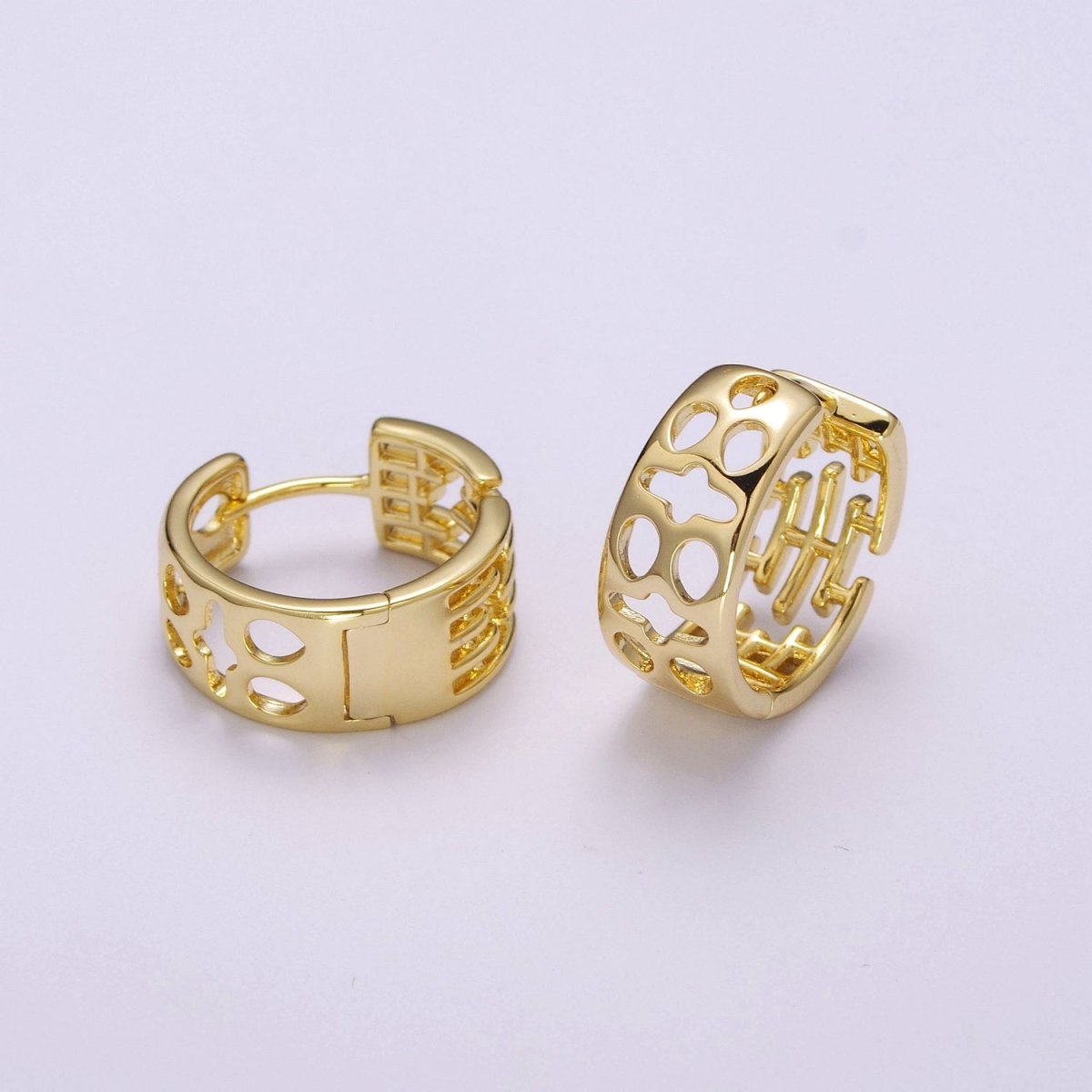 Chunky Hoop Earrings Hypoallergenic 14K Gold Filled Bold Hoop Earrings for Women T-207 - DLUXCA