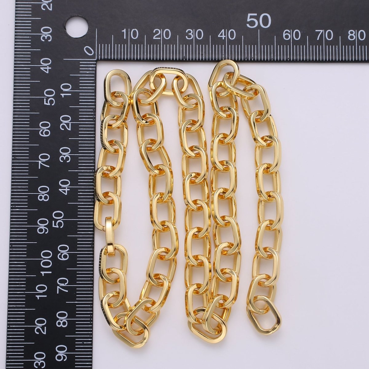 Chunky Rolo Paper Clip Oval Chain Necklace, 11X7mm 24K Gold Filled Jumbo Rolo Unfinished Chain | ROLL-243