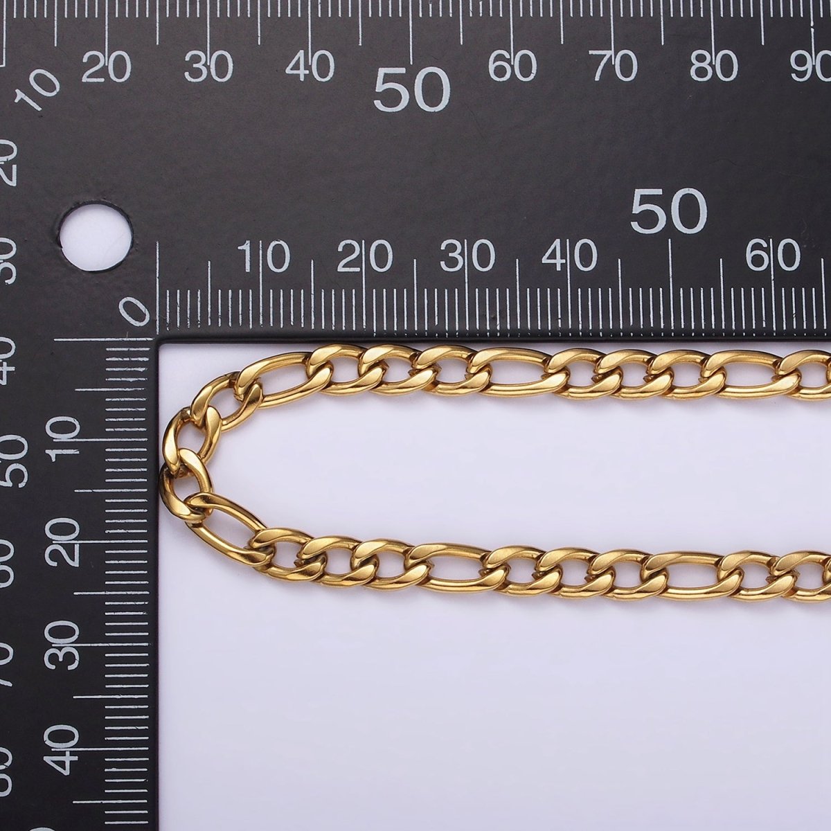 Chunky Stainless Steel 5mm Figaro 20 Inch, 22 Inch, 24 Inch Layering Chain Necklace | WA-2312 - WA-2314 Clearance Pricing
