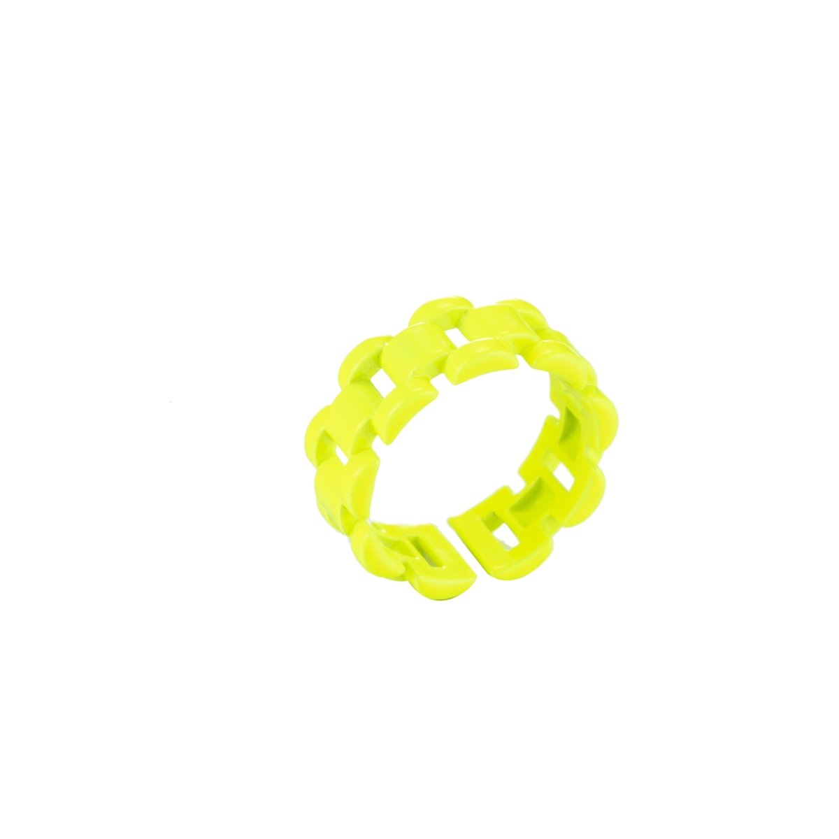 Chunky Y2K style retro ring Open Adjustable Colorful Watch Chain Link ring Summer Trend Rings Neon Enamel Chain for Fun Stackable Jewelryg Yellow Green Blue Purple Pink Teal Neon Ring Jewelry Size 6.5