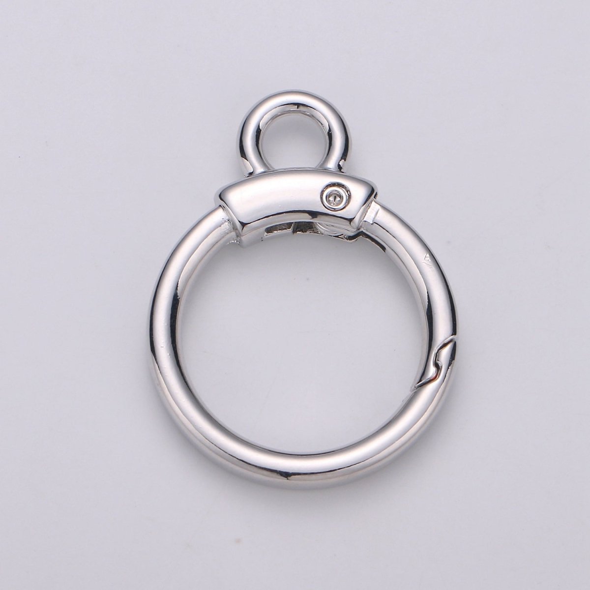 Circle Push Gate Ring with Rings, Snap Clip Spring Ring, Charm Holder Clasp For Connector Wristlet Holder  L-020 L-021