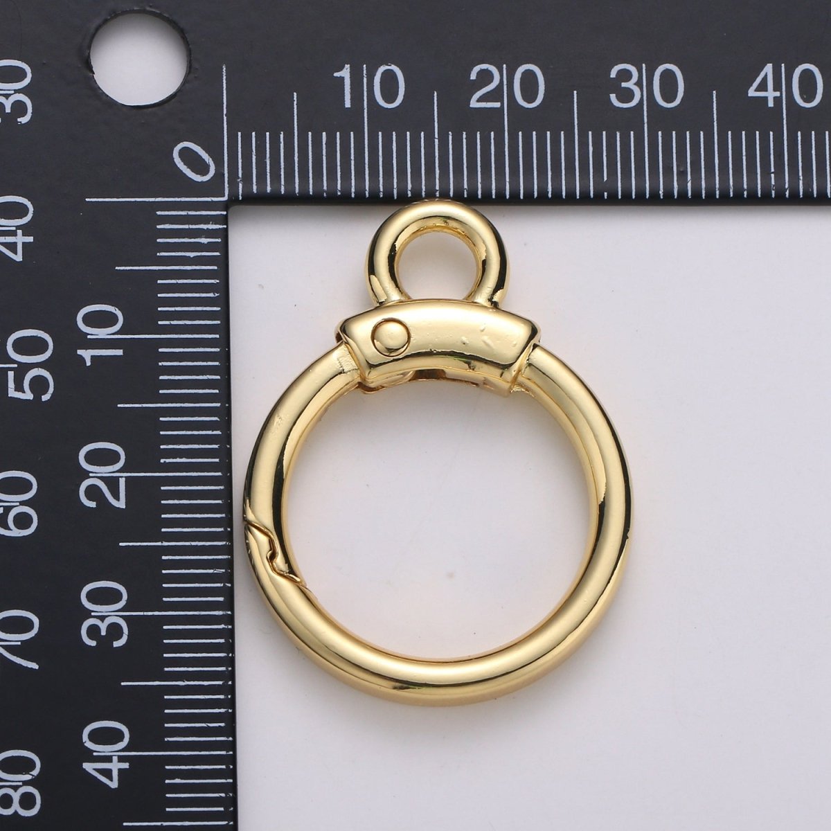 Circle Push Gate Ring with Rings, Snap Clip Spring Ring, Charm Holder Clasp For Connector Wristlet Holder  L-020 L-021