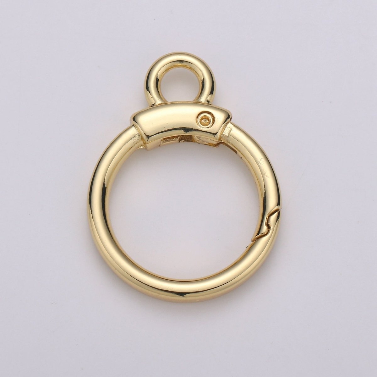 Circle Push Gate Ring with Rings, Snap Clip Spring Ring, Charm Holder Clasp For Connector Wristlet Holder  L-020 L-021