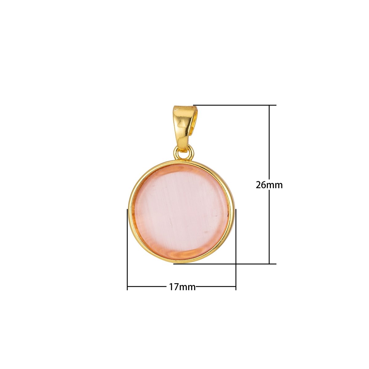 Circle Round Geometric Pendant Coin Dainty Charm Black Green Pink White J-821~J-825