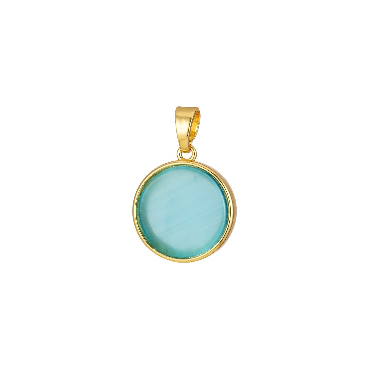 Circle Round Geometric Pendant Coin Dainty Charm Black Green Pink White J-821~J-825