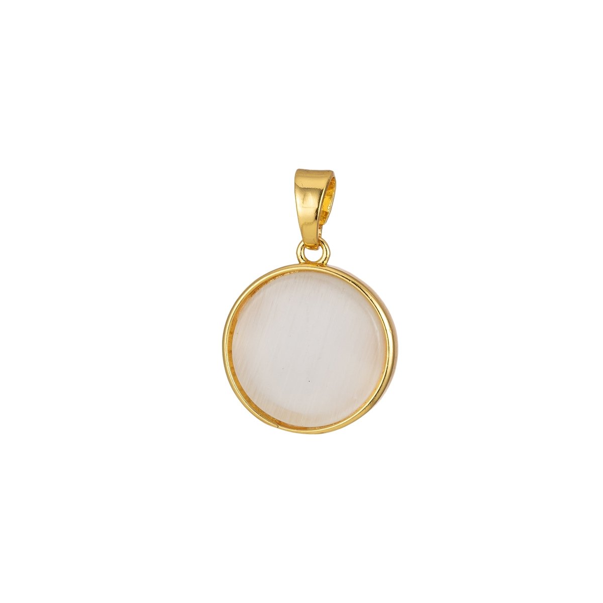 Circle Round Geometric Pendant Coin Dainty Charm Black Green Pink White J-821~J-825