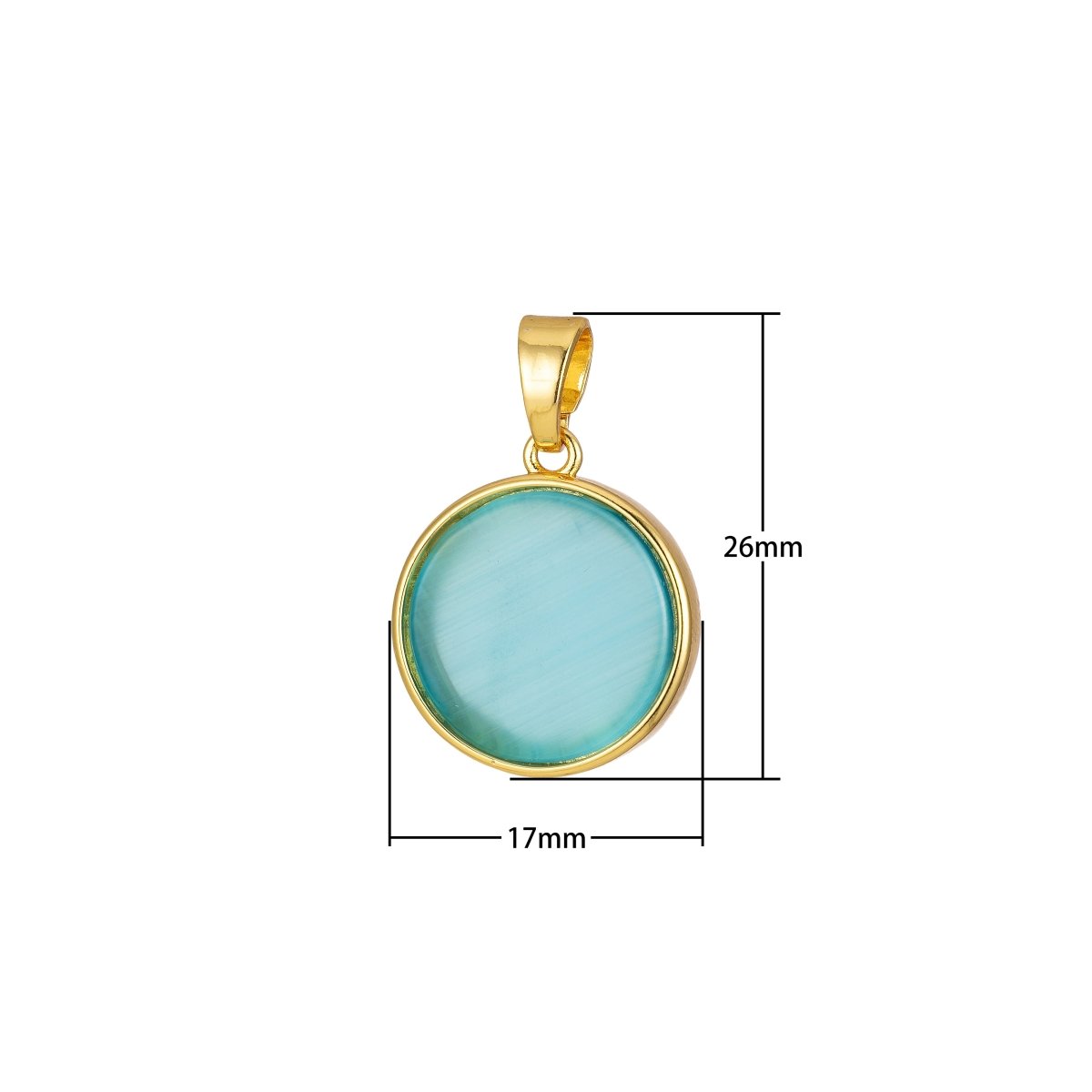 Circle Round Geometric Pendant Coin Dainty Charm Black Green Pink White J-821~J-825