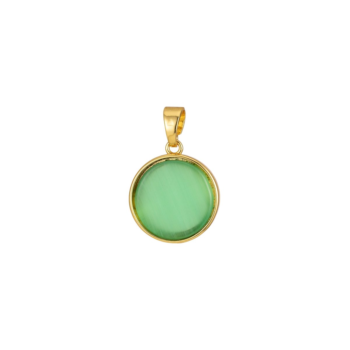 Circle Round Geometric Pendant Coin Dainty Charm Black Green Pink White J-821~J-825