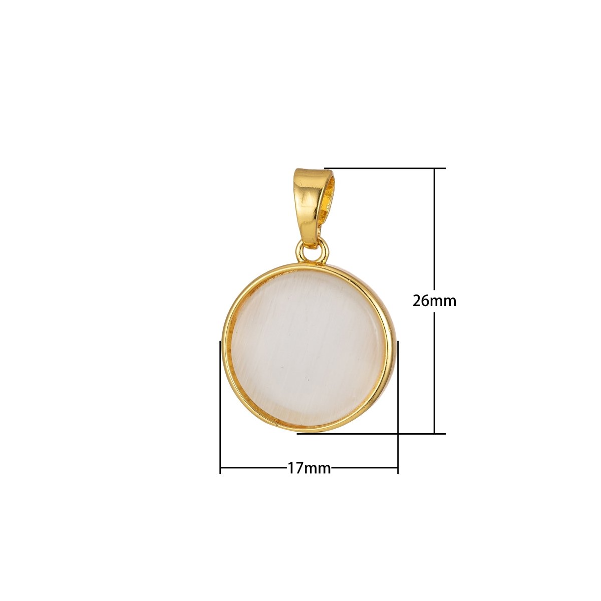 Circle Round Geometric Pendant Coin Dainty Charm Black Green Pink White J-821~J-825