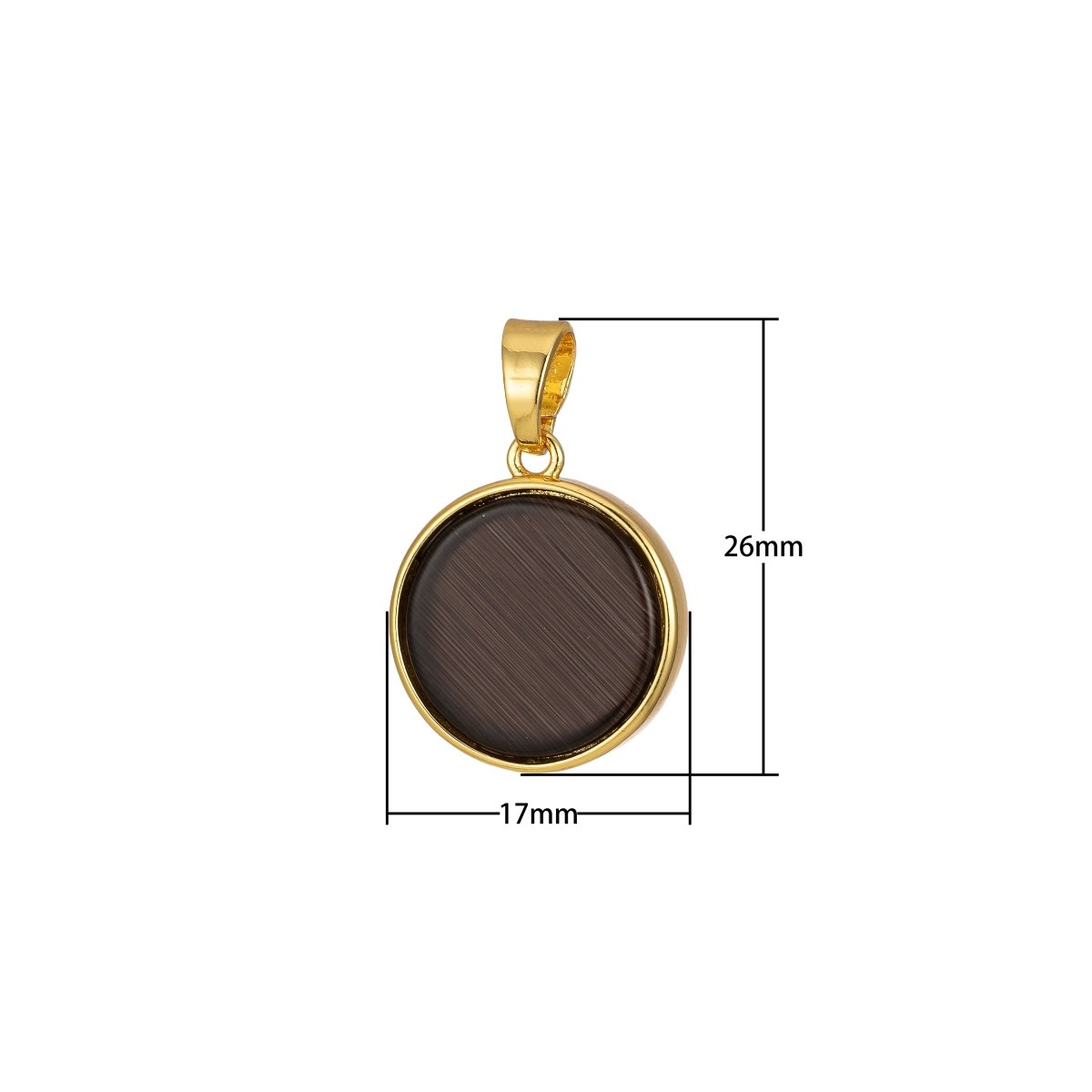 Circle Round Geometric Pendant Coin Dainty Charm Black Green Pink White J-821~J-825