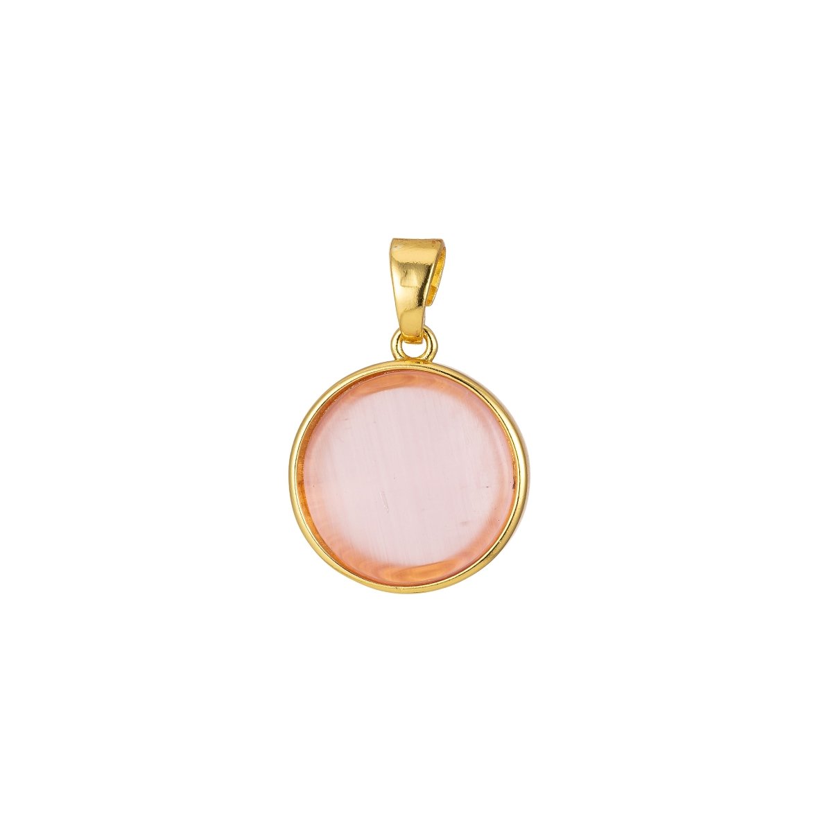 Circle Round Geometric Pendant Coin Dainty Charm Black Green Pink White J-821~J-825