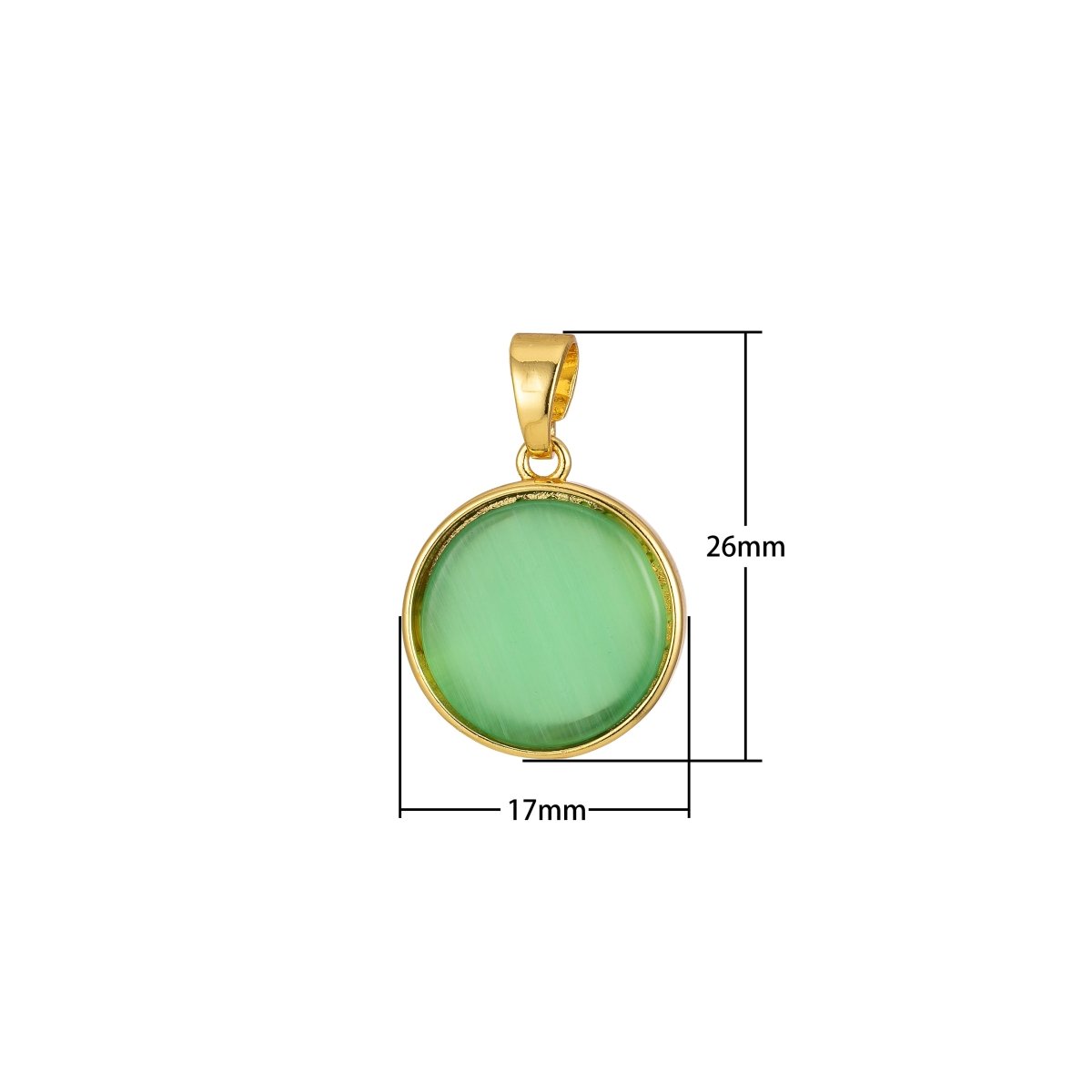 Circle Round Geometric Pendant Coin Dainty Charm Black Green Pink White J-821~J-825
