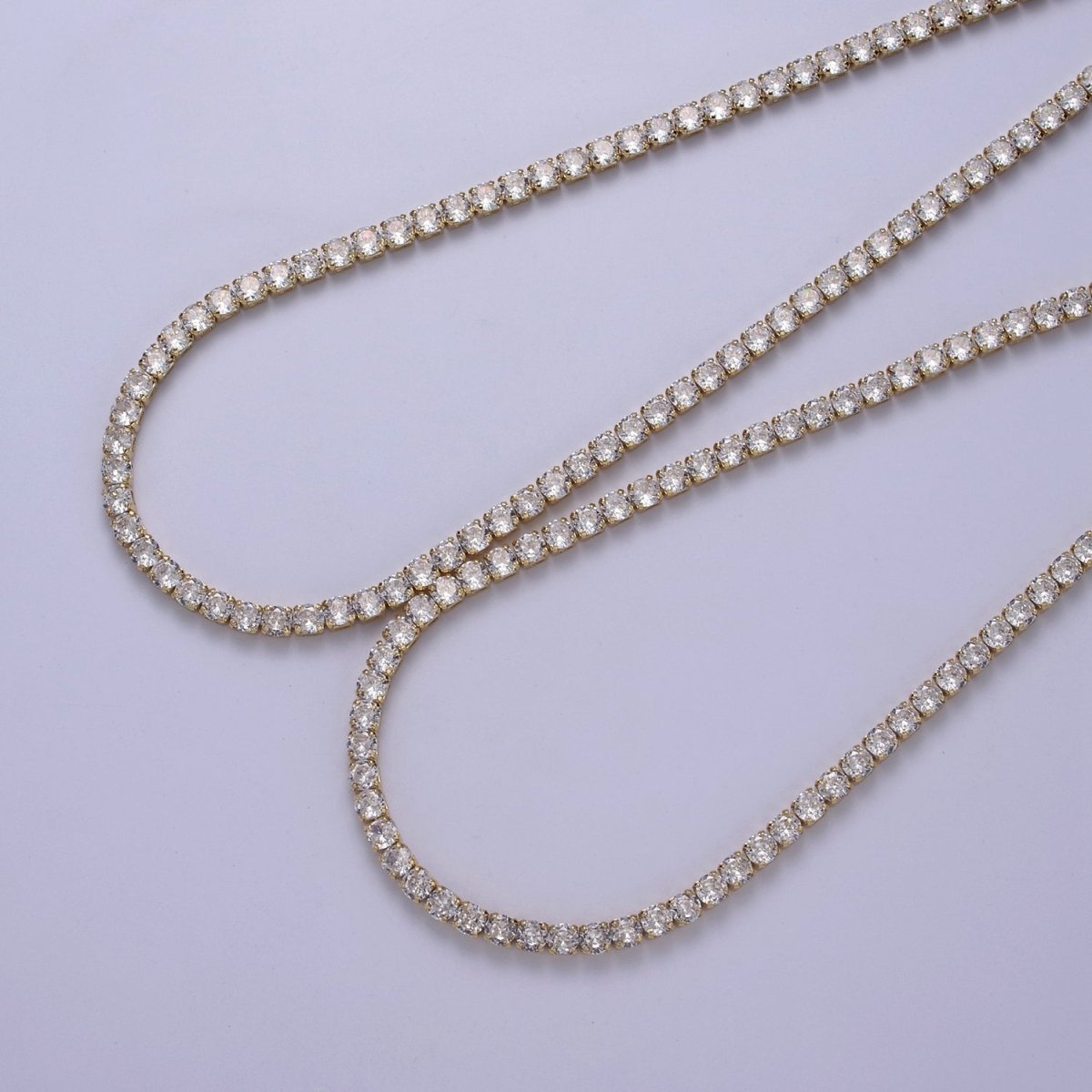 Classic Cubic Zirconia Tennis Necklace , Diamond Necklace , 14K Gold Filled Tennis Adjustable Necklace, Gift for her | WA-602 Clearance Pricing