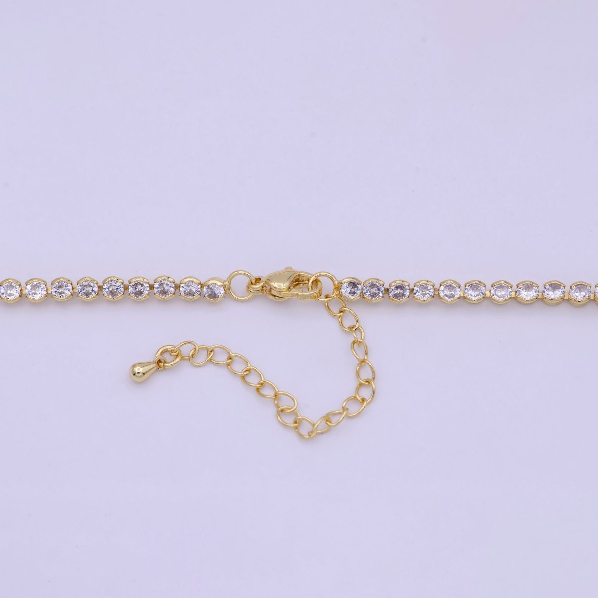 Classic Cubic Zirconia Tennis Necklace , Diamond Necklace , 14K Gold Filled Tennis Adjustable Necklace Layer Necklace | WA-790 Clearance Pricing - DLUXCA