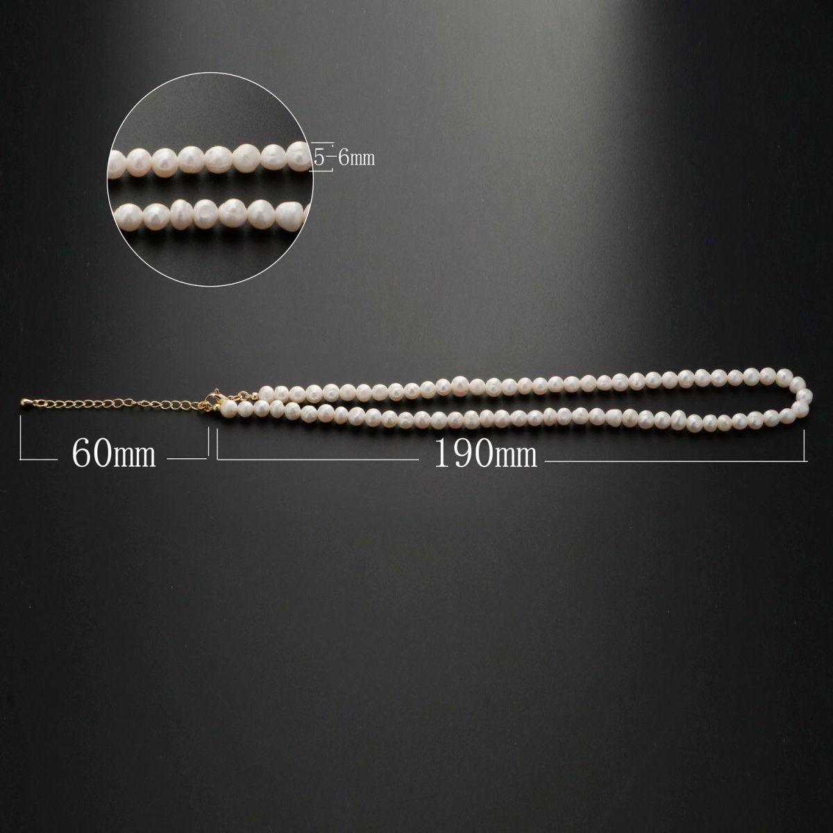 Classic Round Pearl Necklace White Fresh Water Pearl Necklace, Natural Freshwater Pearl, Genuine Pearls Wedding Bridal Jewelry | WA-333 Clearance Pricing - DLUXCA