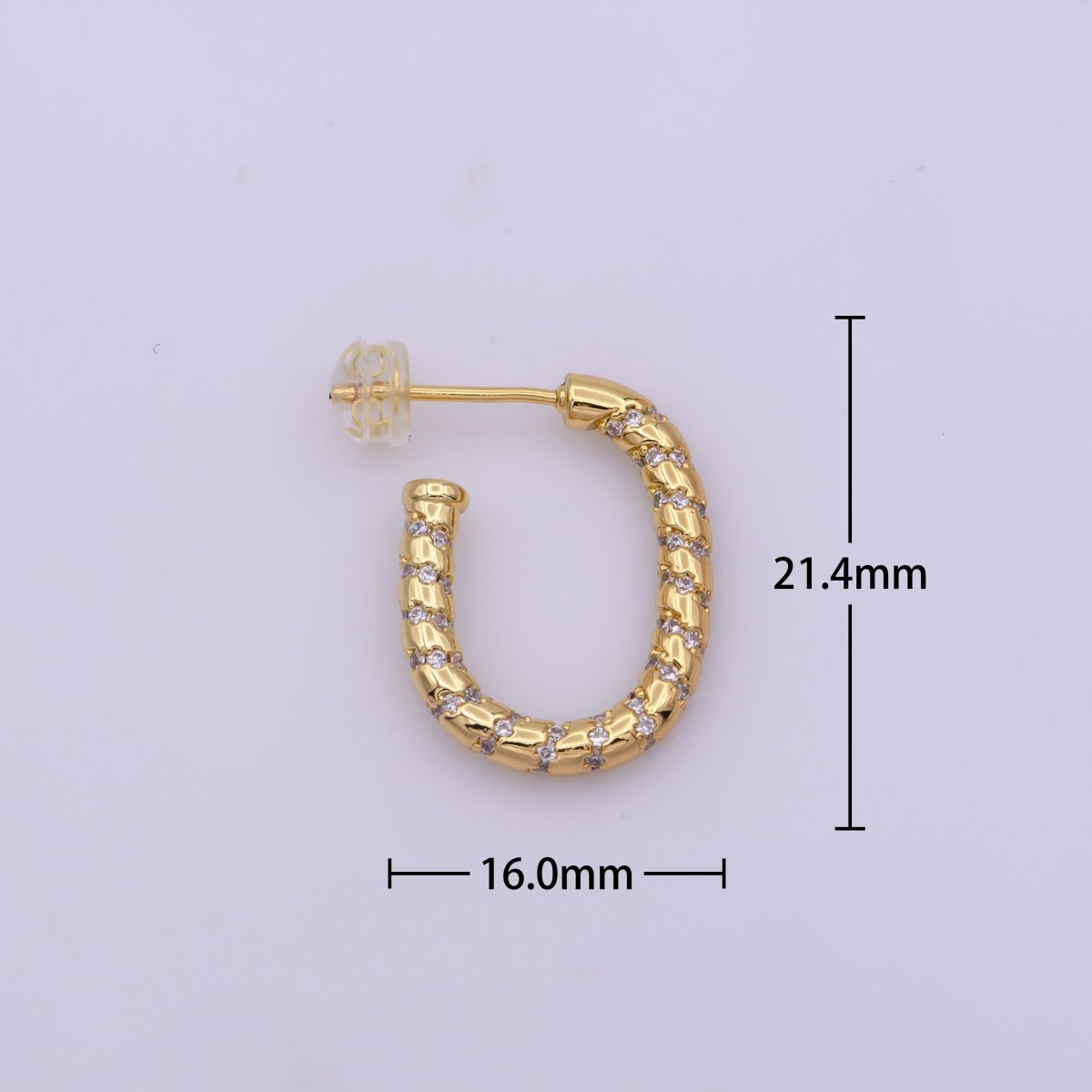 Clear Cz Hoop Earring Multi Color Cz Hoop Earring for Statement Jewelry Christmas Gift T-195 - DLUXCA