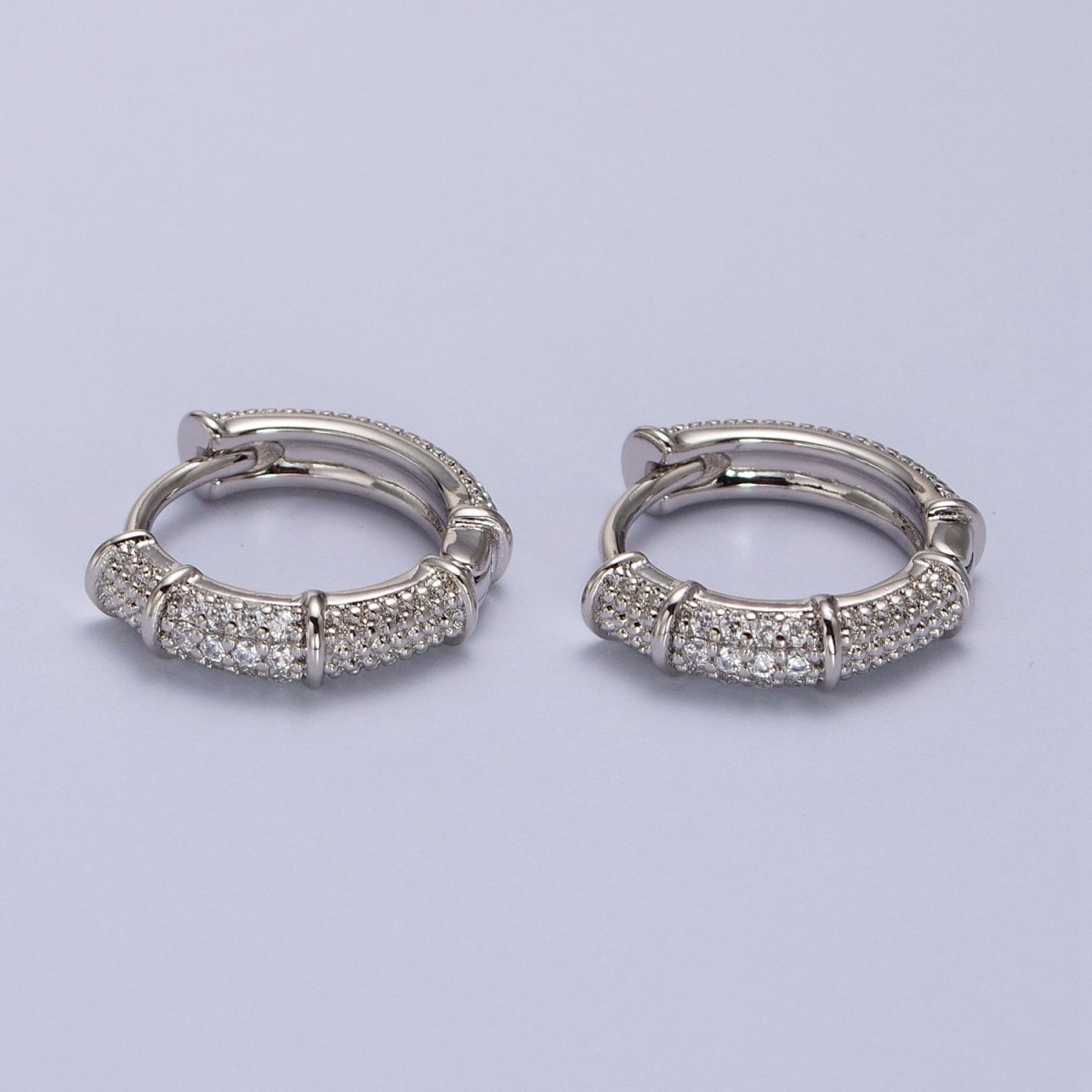 Clear CZ Huggie Hoop Earrings • gold conch hoop • cartilage hoop • Dainty hoop earrings AB1037 - DLUXCA