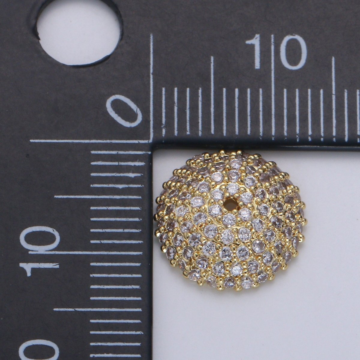 Clear CZ Round Rondelle Spacer Gold CZ Micro Pave Circle Spacer Bead, CZ Spacer Bead for bracelet making supply B-505