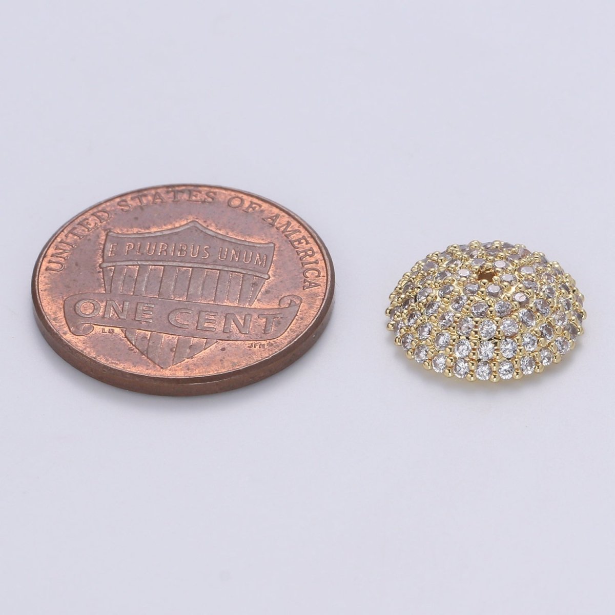Clear CZ Round Rondelle Spacer Gold CZ Micro Pave Circle Spacer Bead, CZ Spacer Bead for bracelet making supply B-505